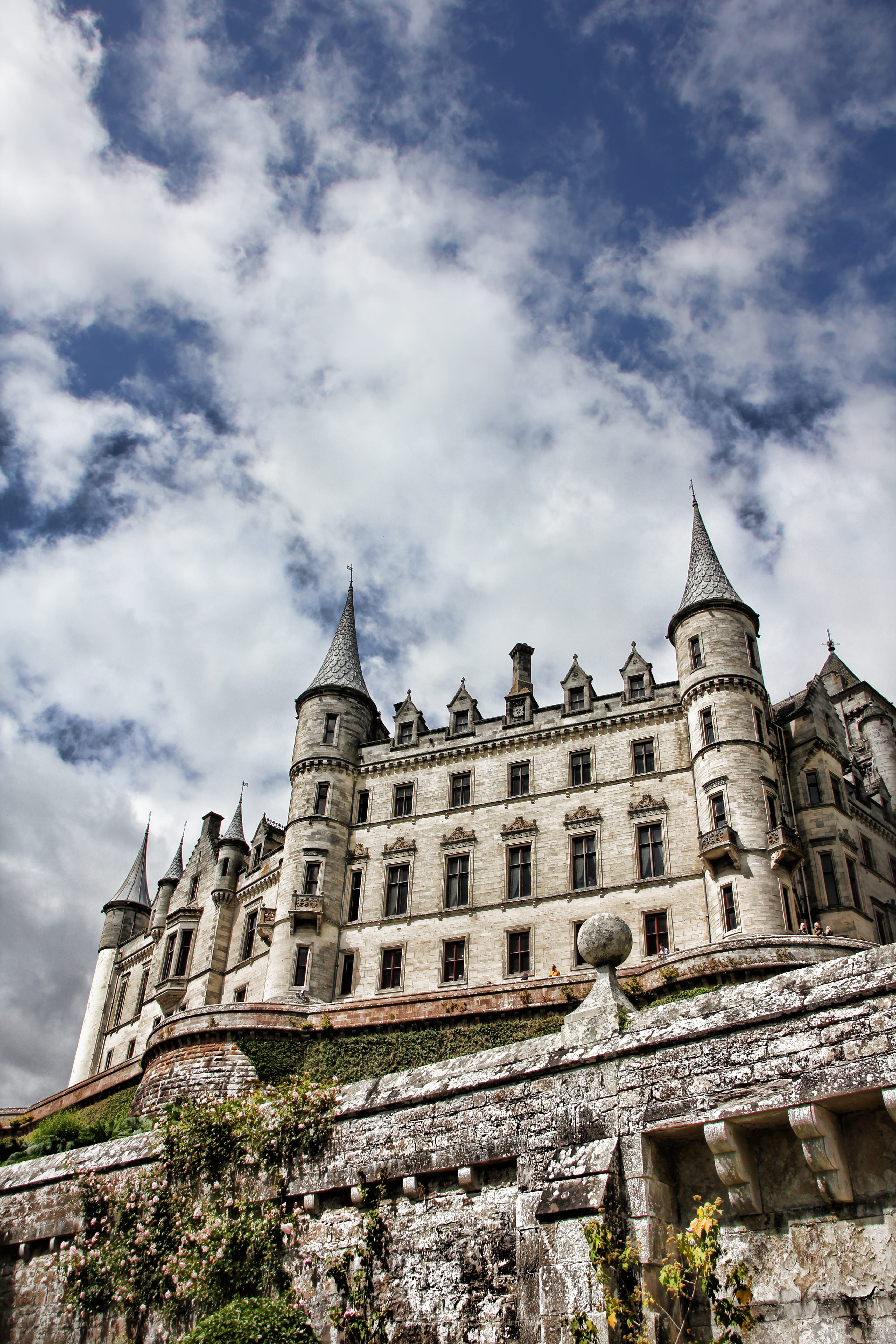 building exterior, fairy castle, day, travel, mystical, building, outdoors, city, no people, tourism, sky, dunrobin castle, spire, travel destinations, Phone HD Wallpaper