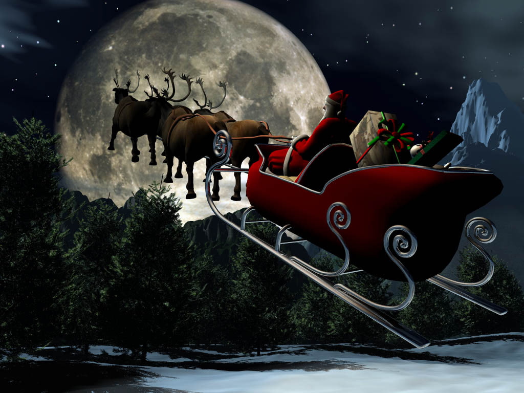 480P, sledge, santa, hd, christmas, HD Wallpaper