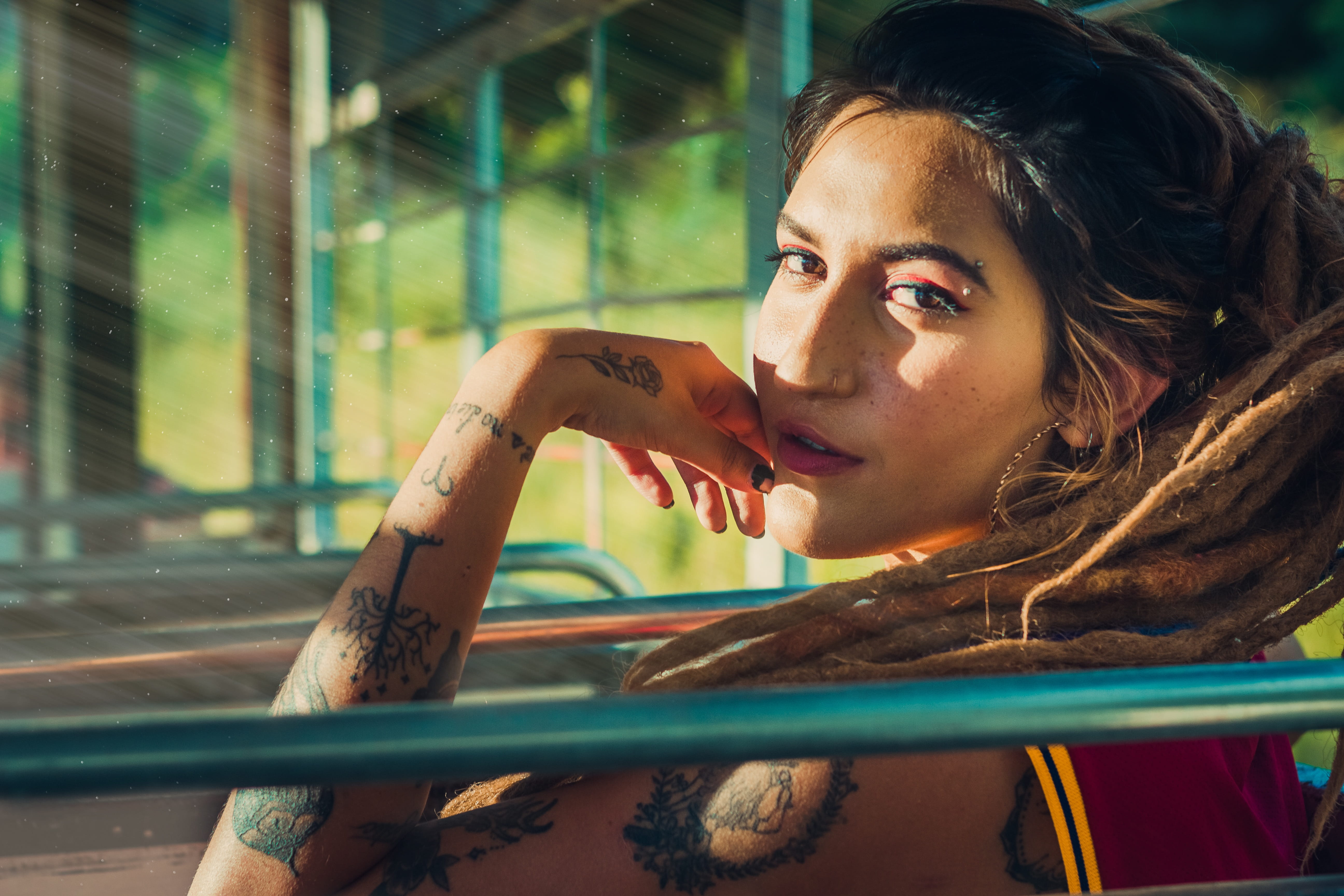 beauty, women, beautiful woman, young women, day, one person, dreads, 5K, youth, front view, looking, style, window, outdoors, light, real people, female, HD Wallpaper
