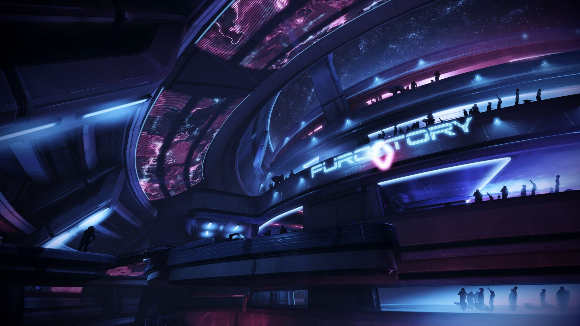 games, hd, artwork, purgatory, video, mass effect 3, club, outer, art, Video Games, effect, Futuristic, outer space, aircraft, 1080P, space, mass, HD Wallpaper