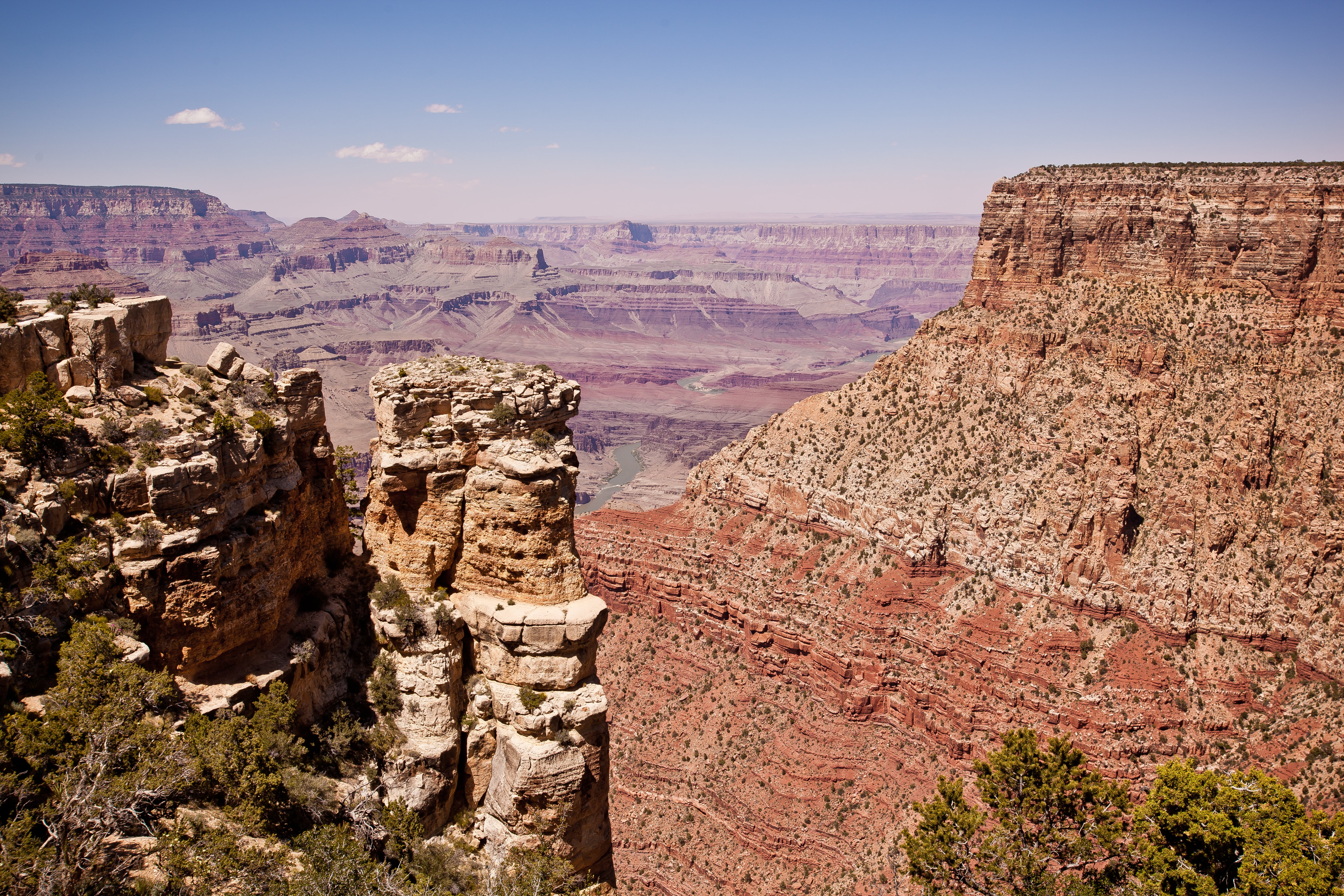 view, tranquil scene, summer, road trip, sandstone, usa, panorama, places of interest, tourism, formation, grand canyon, rock - object, s, canyon, climate, HD Wallpaper