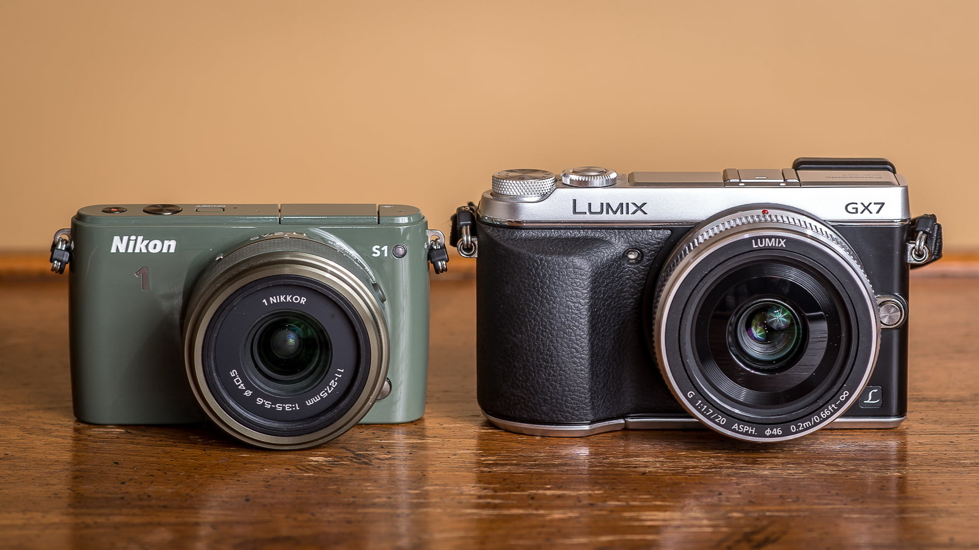 duel, 1080P, camera, background, Lumix GX7, Nikon 1 S1, HD Wallpaper