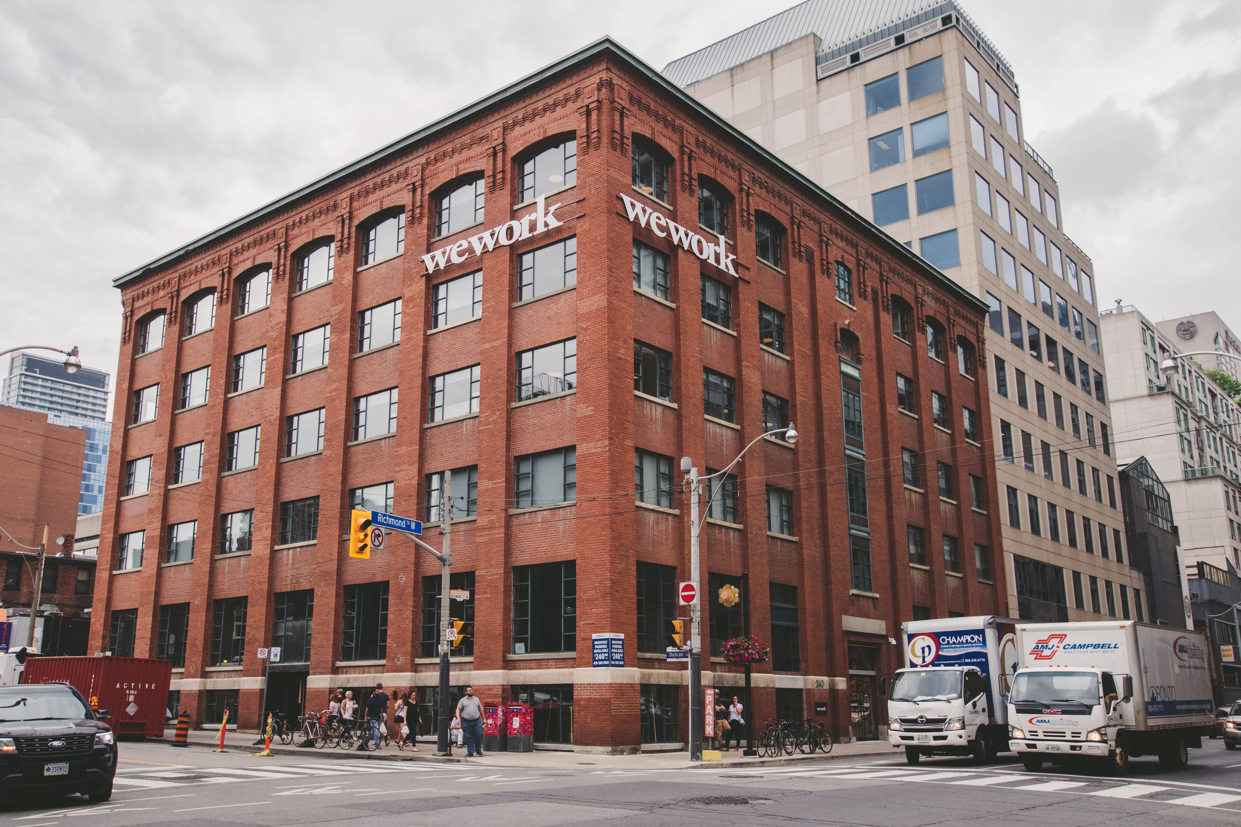 office building exterior, richmond, incidental people, wework richmond street, car, city, startup, built structure, transportation, street, building exterior, HD Wallpaper