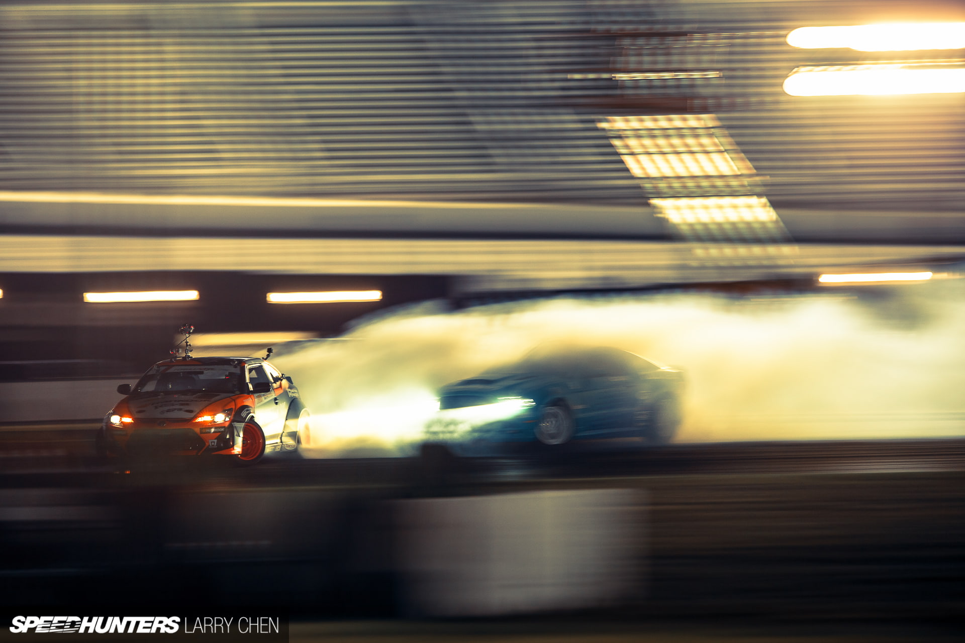 hd, 1080P, drift, car, sports, cars, light, orange, smoke, scion, night, tc, HD Wallpaper