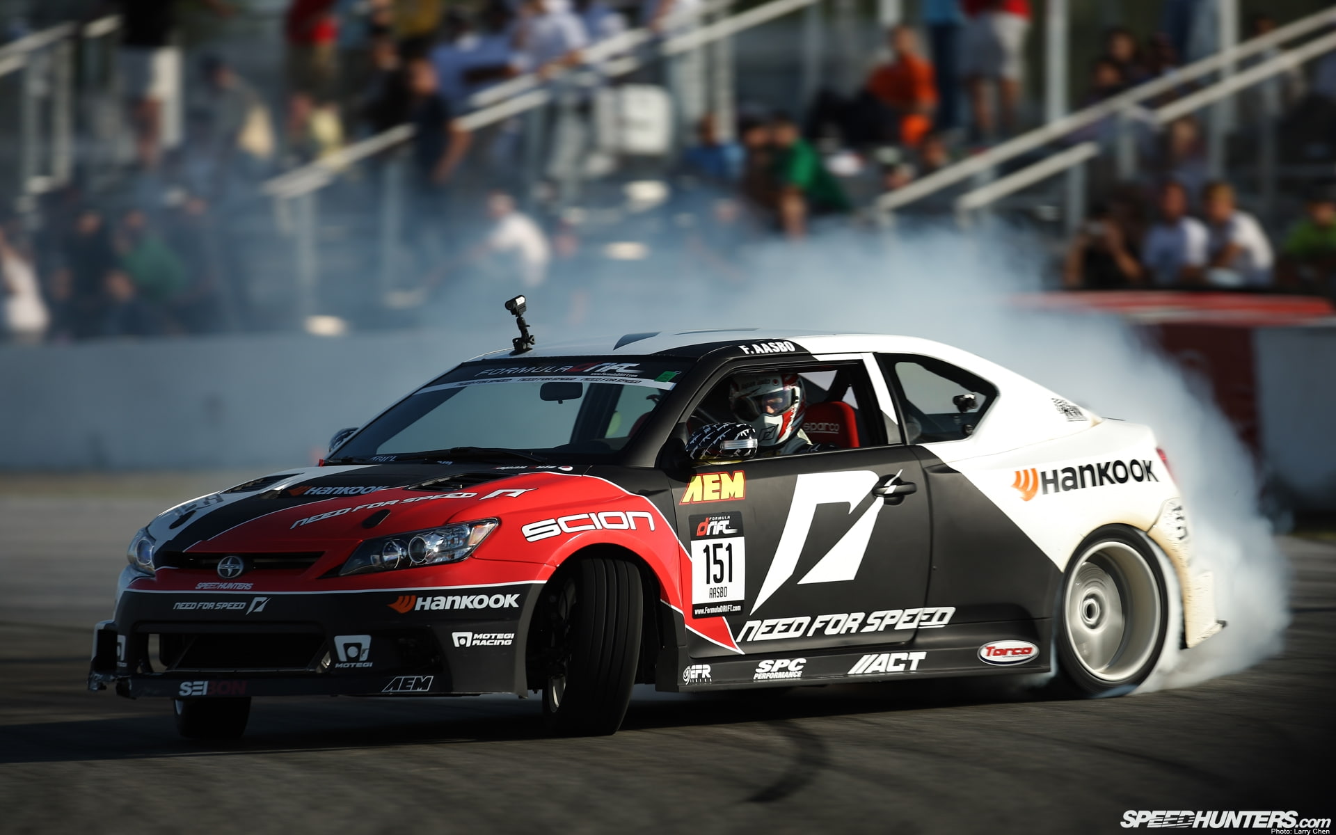 scion, tc, drift, hankook, black, hd, burnout, sports, 1080P, race, red, track, cars, white, smoke, car, HD Wallpaper