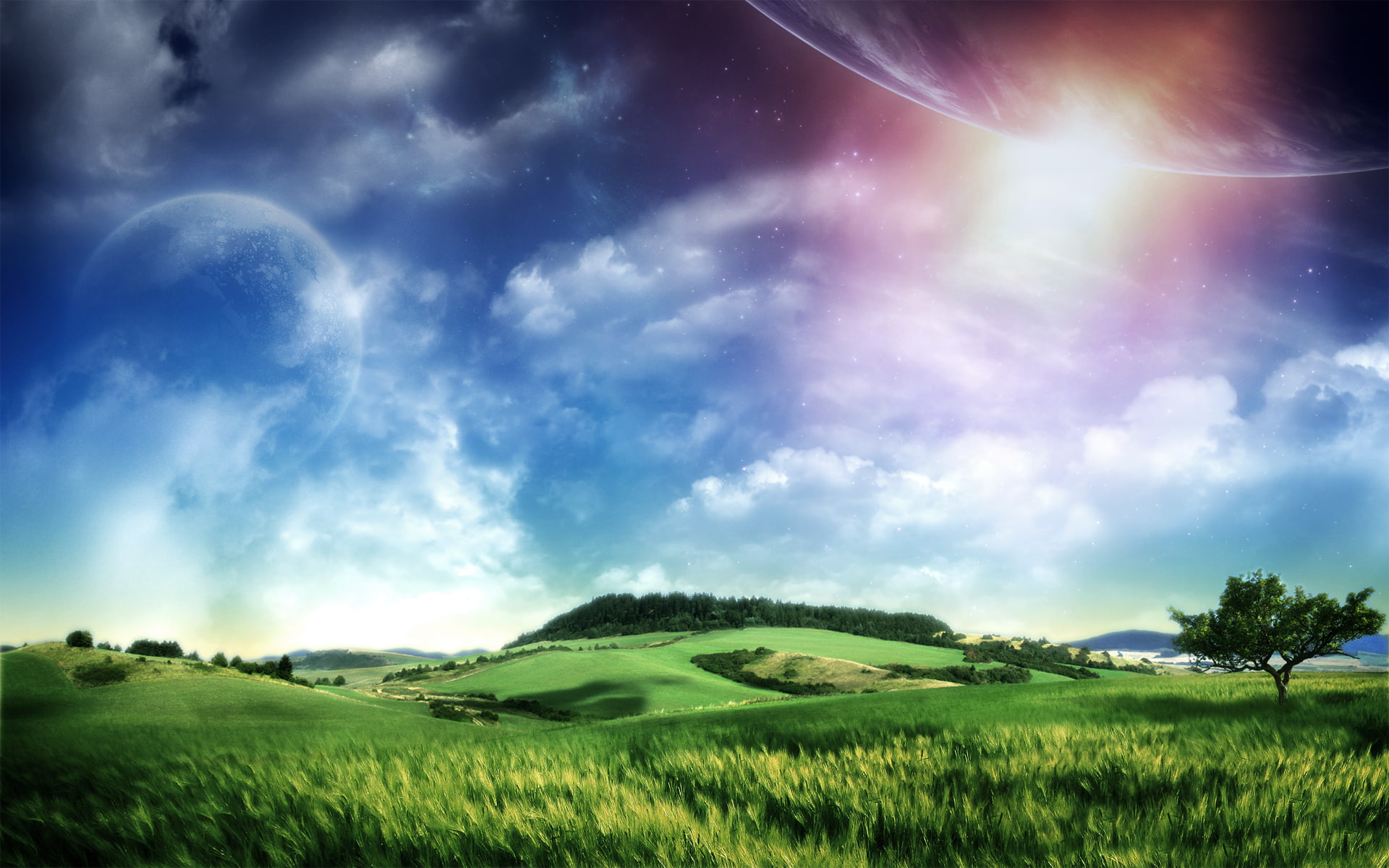 the world, 1080P, distant, fantastic, Pesa, scenery, world, planet, HD Wallpaper