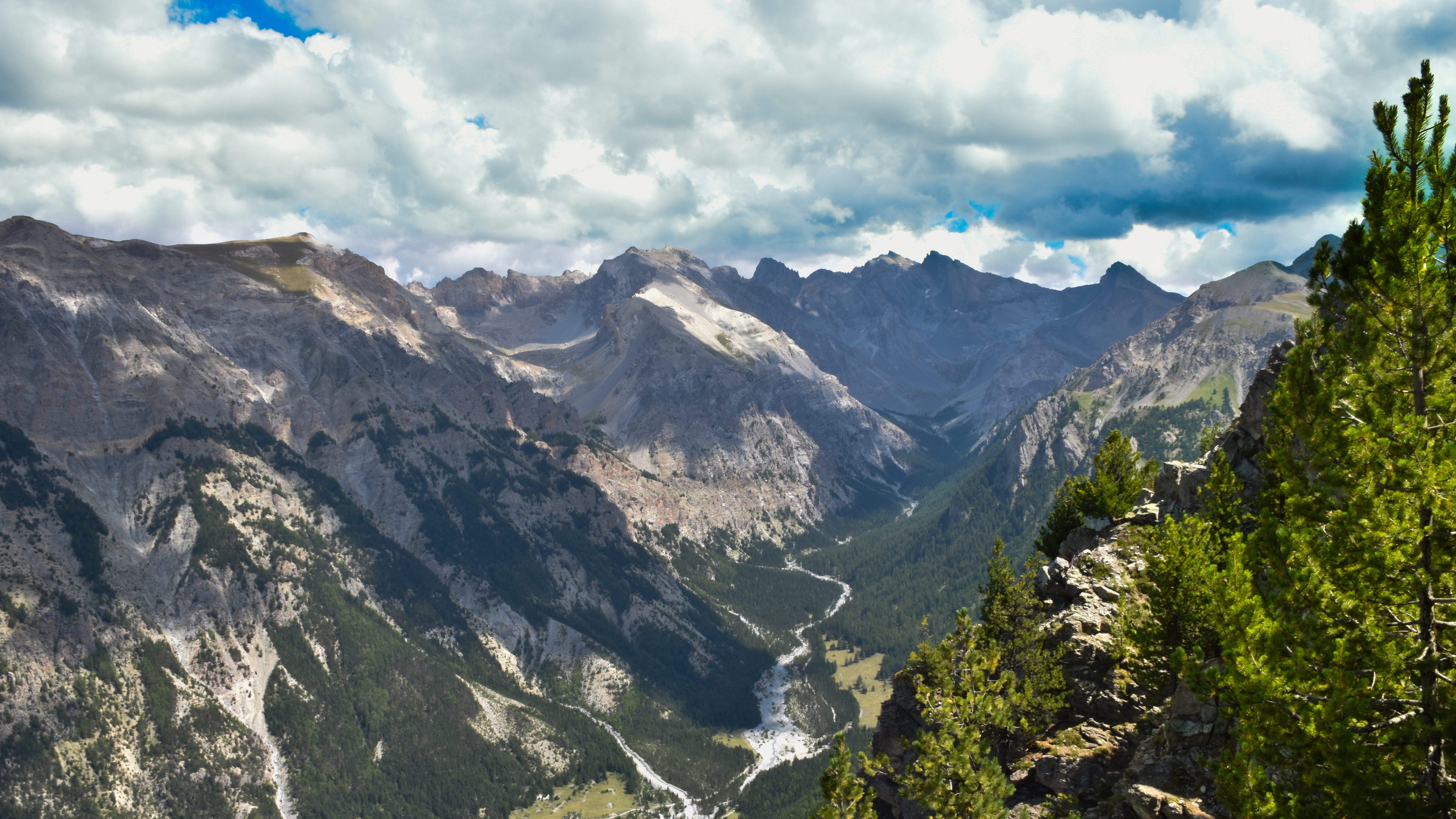 5K, tranquil scene, cloud - sky, environment, nature, gigantic, view, calm, outdoors, non-urban scene, mountain, alps, land, grand, hiking, valley, scenics - nature, HD Wallpaper