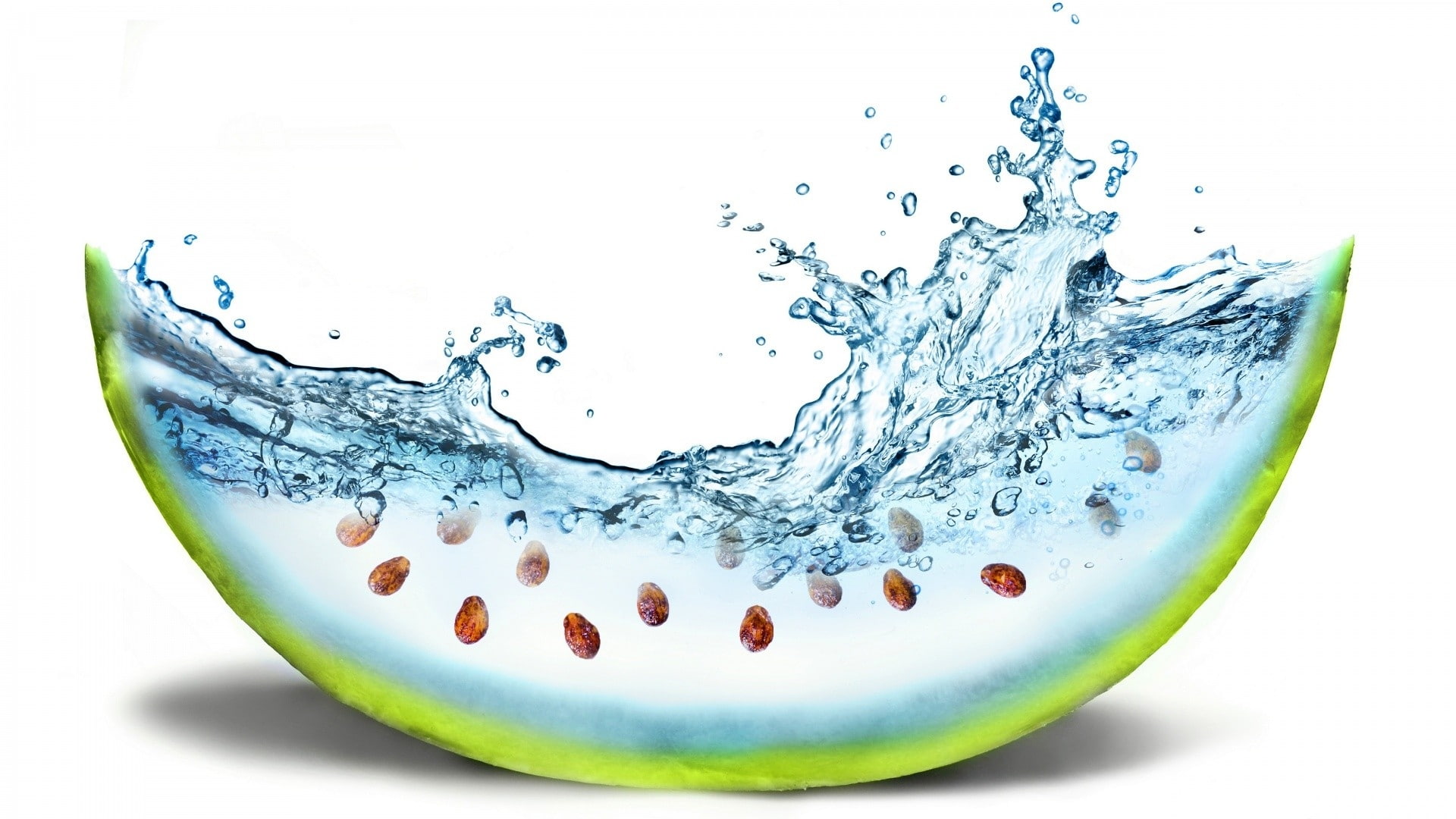 splash, water, 1080P, digital/artwork, hd, watermelon, HD Wallpaper