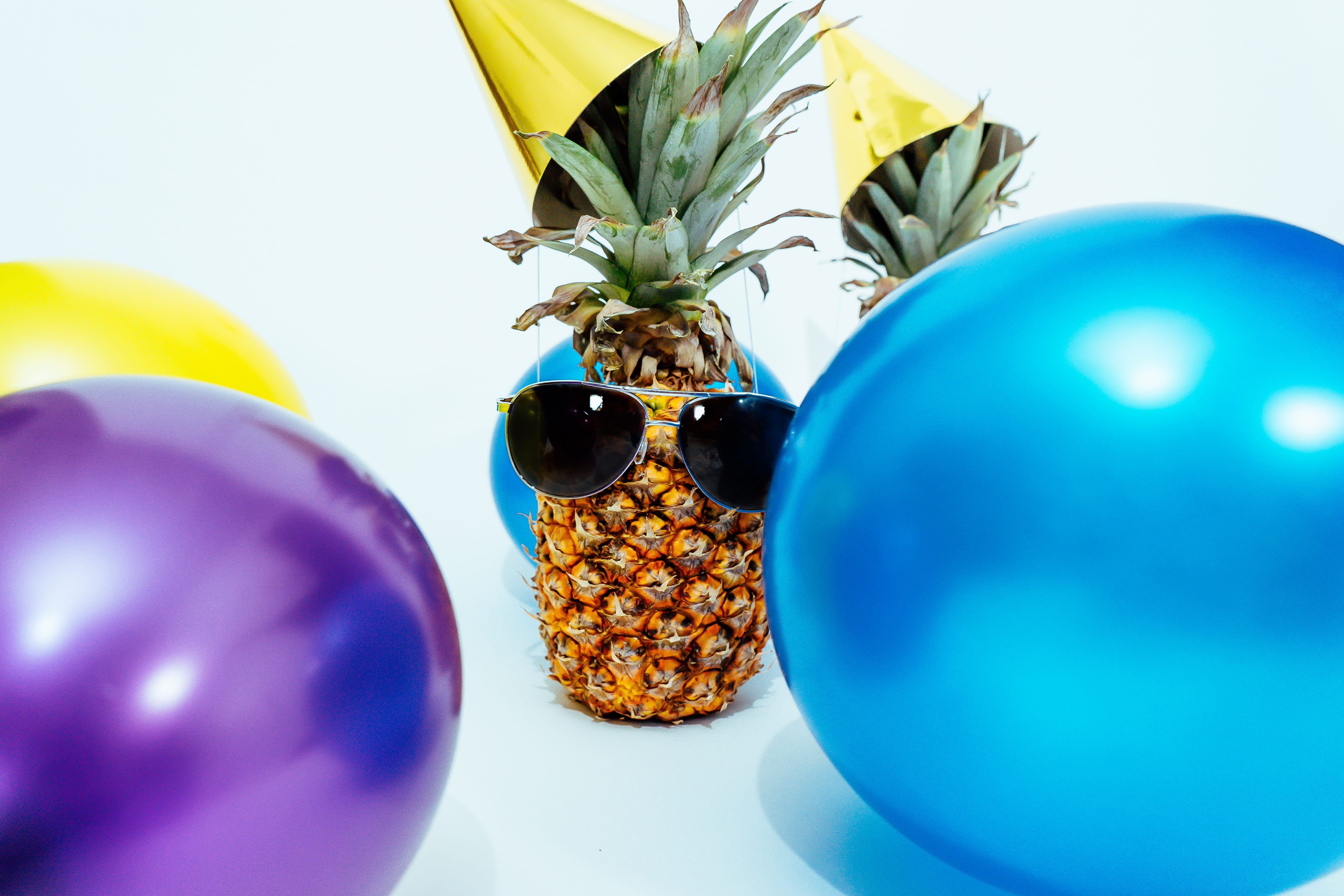pineapple, indoors, holiday, season, photo, holidays And Celebrations, near, white background, multi Colored, Take the Time, blue, christmas Decoration, HD Wallpaper