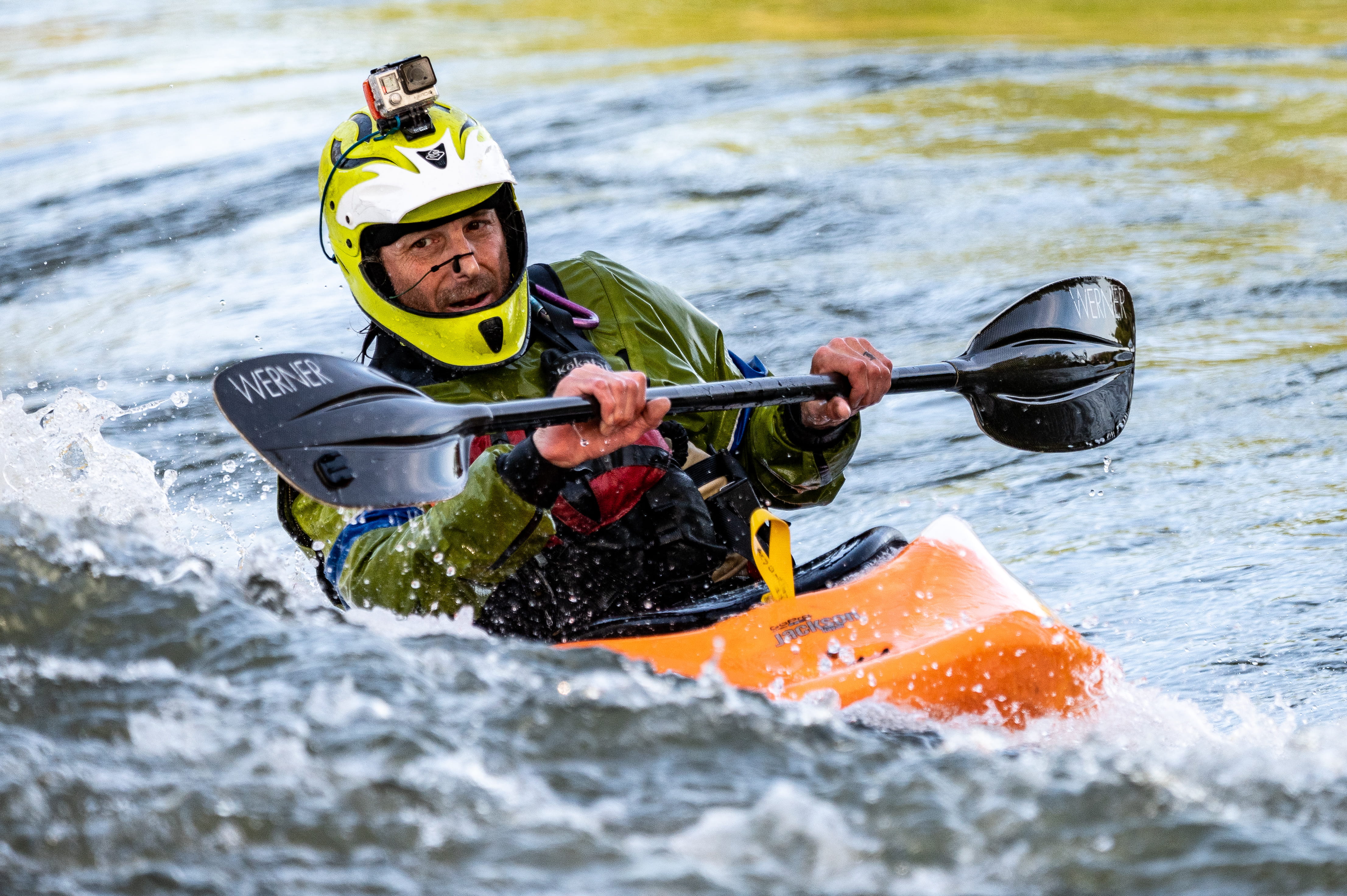 fun, person, man, challenge, wet, riding, sports helmet, action, race, fast, excitement, nautical vessel, safety, recreation, orange, waves, skill, boat, HD Wallpaper
