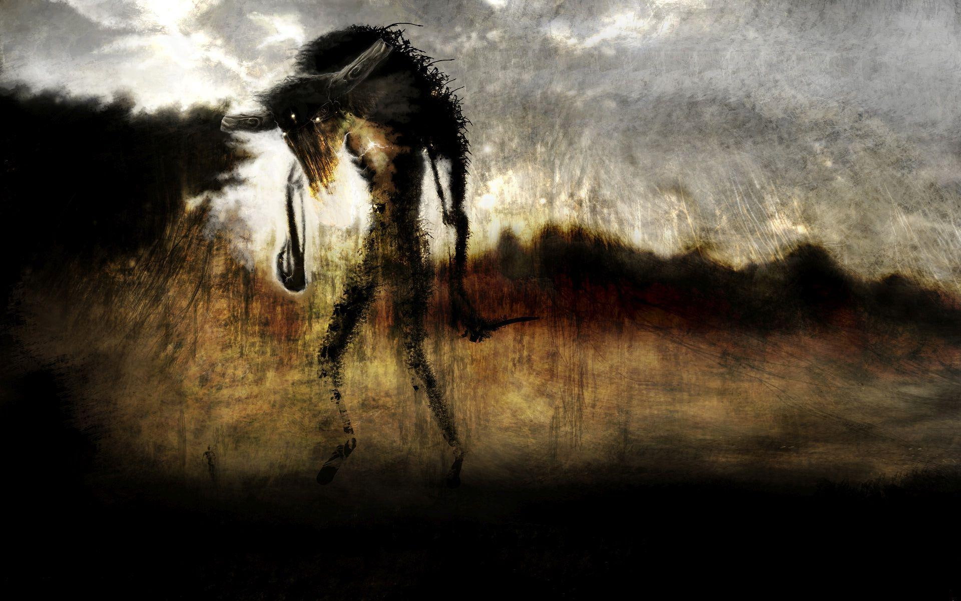 monster, black, 1920x1200, fantasy, 1080P, painting, scary, creature, HD Wallpaper