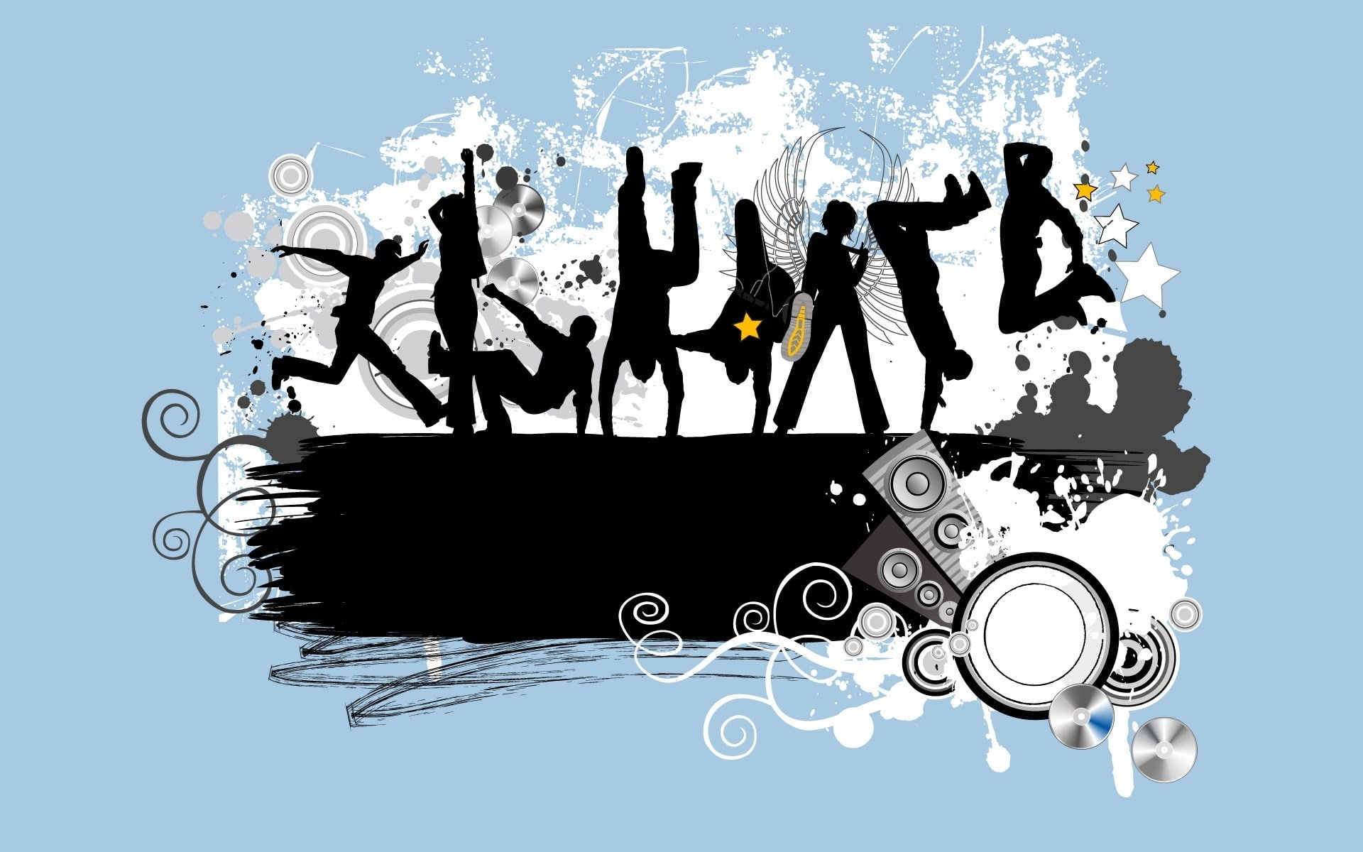 music, youth, drawings, dance, people, 1080P, vital, HD Wallpaper