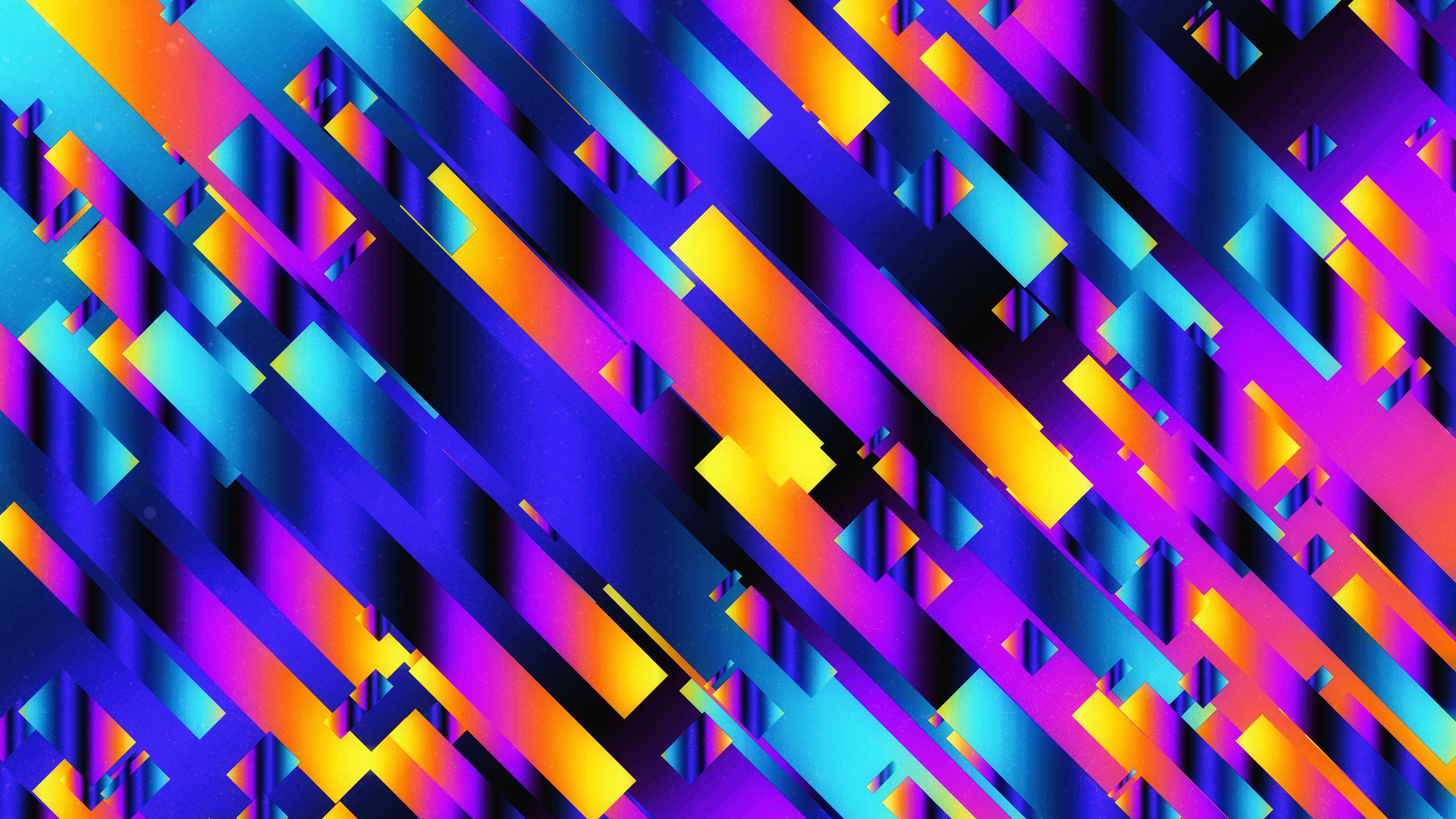 4K, k, Neon, Ribbons, HD Wallpaper