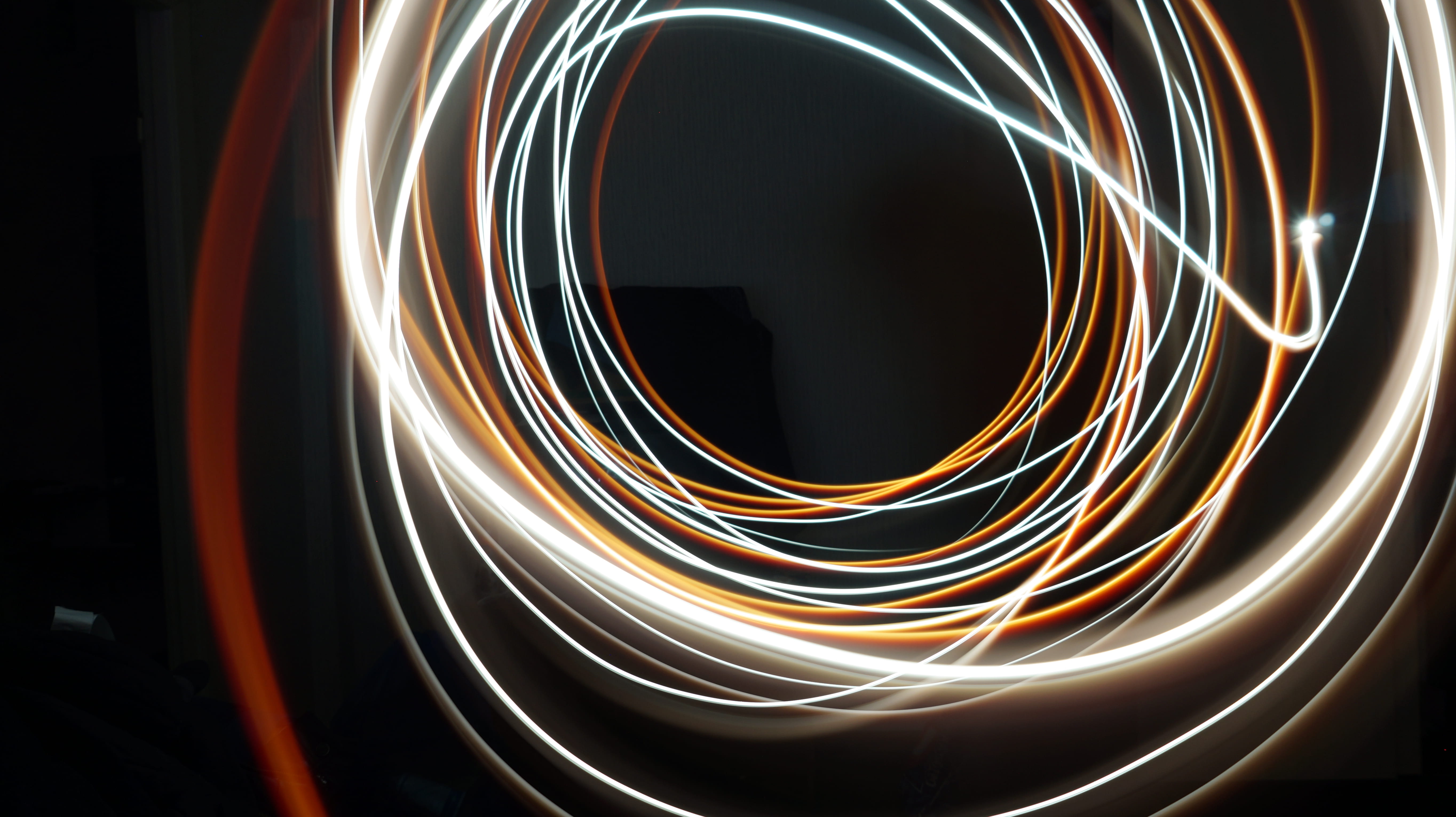 spiral, 5K, speed, shape, cable, light trail, public domain, Coil, illuminated, light - natural phenomenon, close-up, light painting, abstract, technology, HD Wallpaper