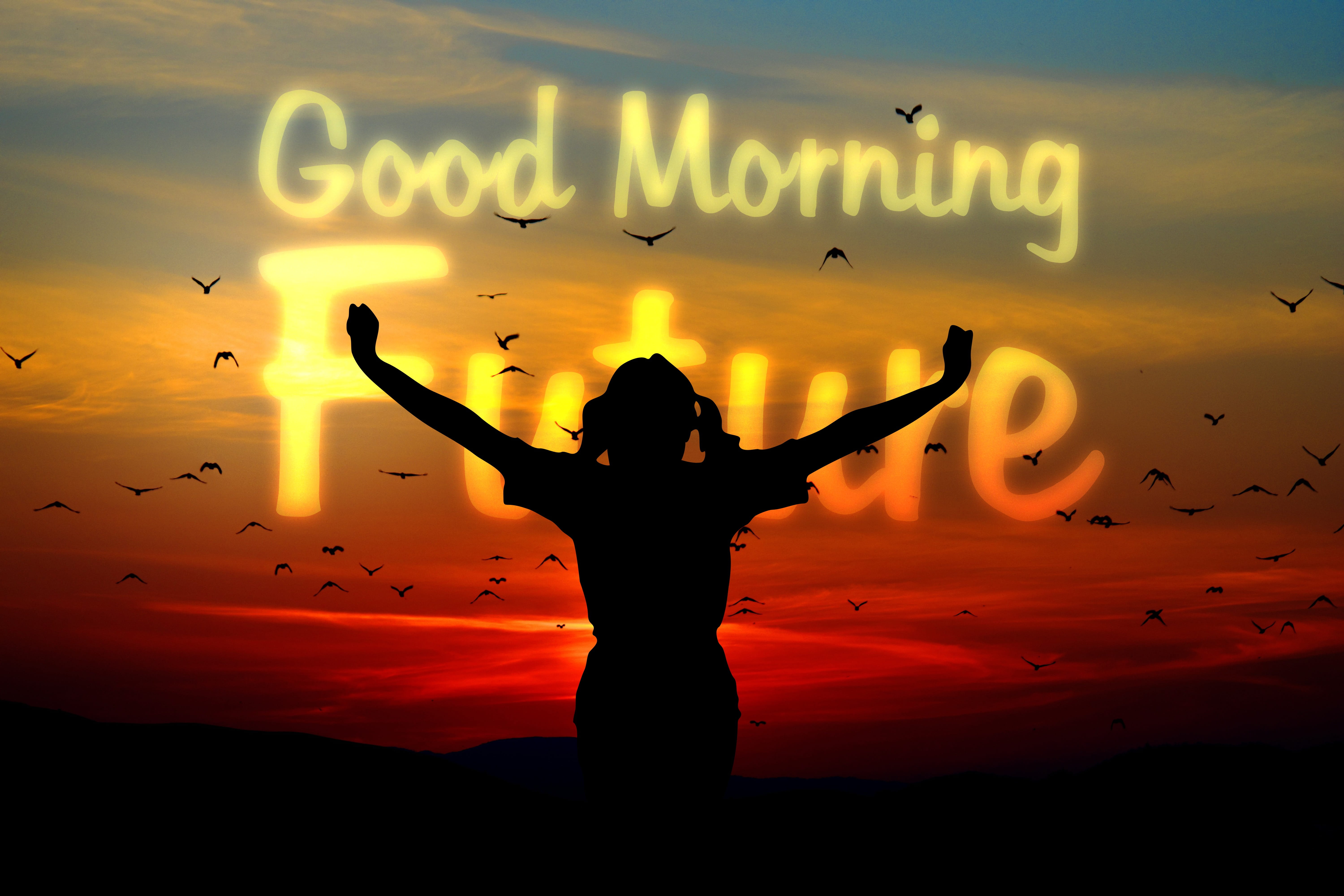 digital composite, standing, silhouette, western script, rear view, holidays, forward, text, orange color, children, communication, view, joy, outlook, HD Wallpaper