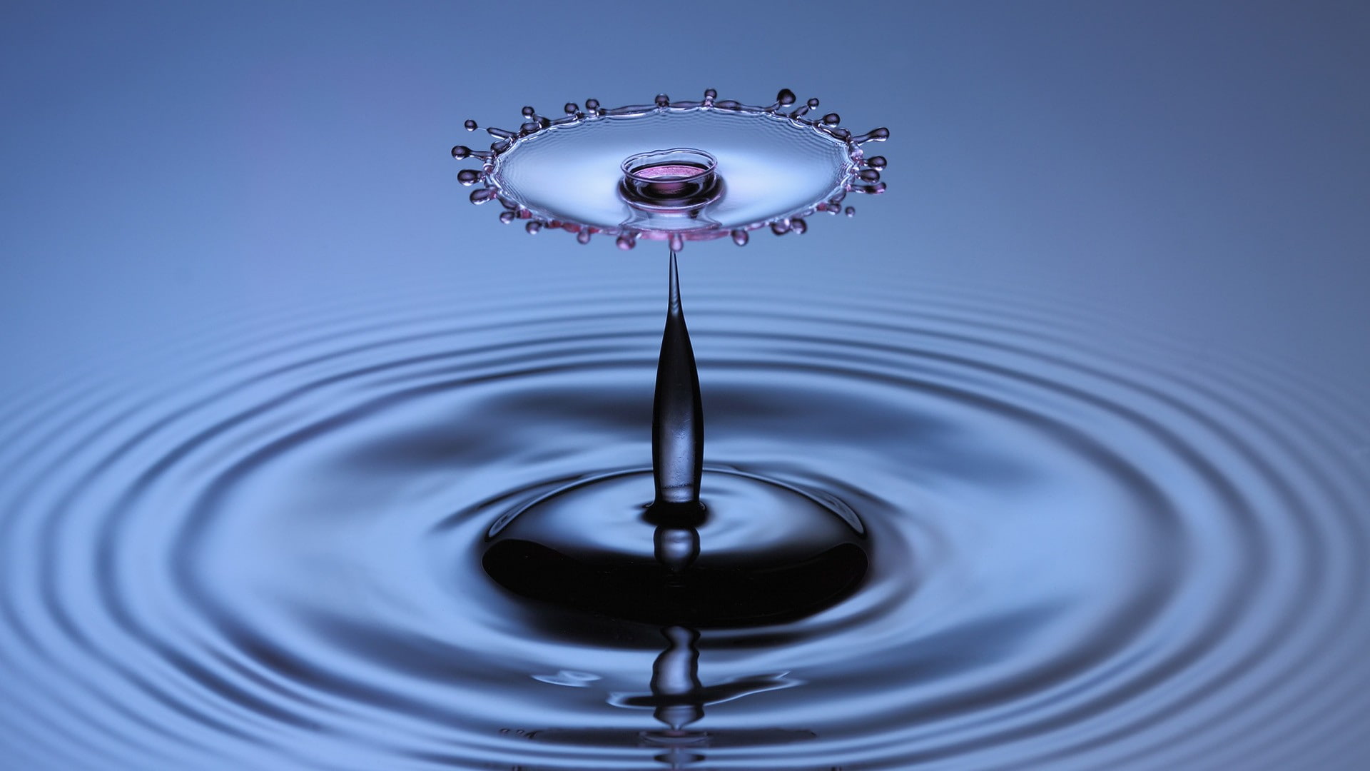 rippled, nature, ripples, shape, concentric, blue, no people, water, geometric shape, water drops, indoors, purity, circle, motion, impact, 1080P, high-speed photography, HD Wallpaper