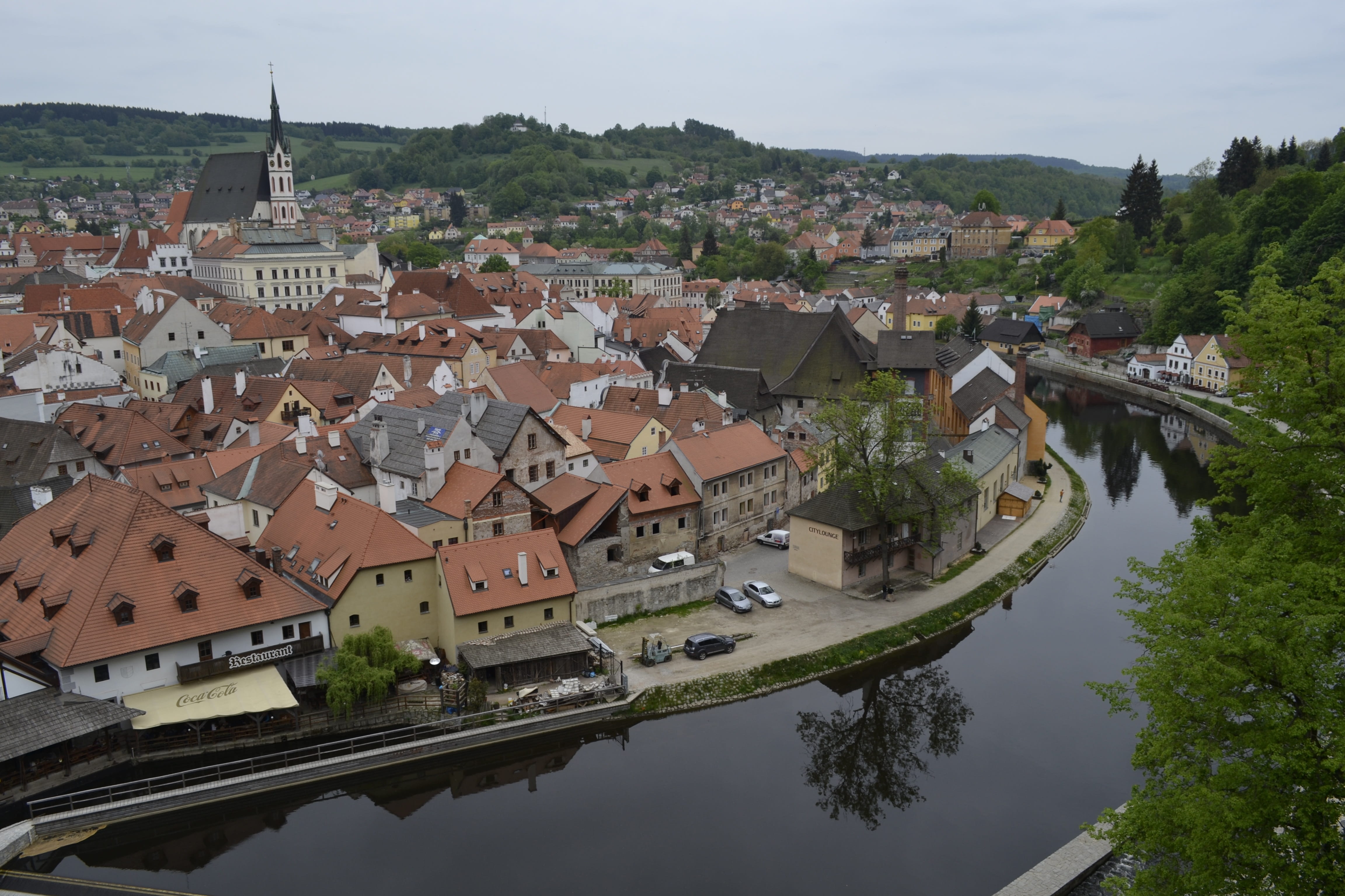 river, water, residential district, plant, day, city, no people, waters, architecture, building, roof, outdoors, town, czech republic, townscape, landscape, HD Wallpaper