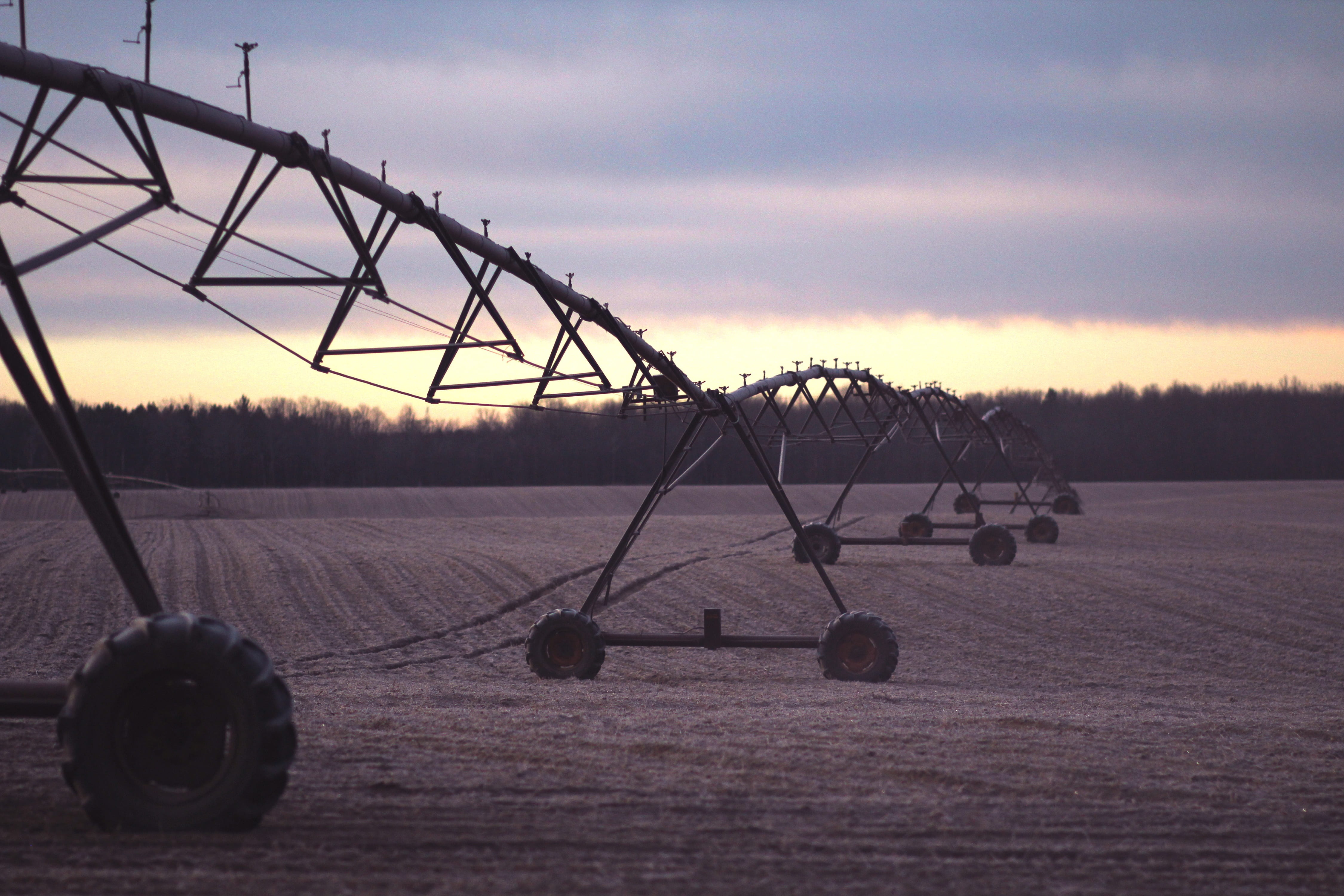 farming, conveyor, farm, farmland, plantation, sprinkler, outdoors, irrigation, system, countryside, open, focus on foreground, sky, machinery, field, irrigating, HD Wallpaper