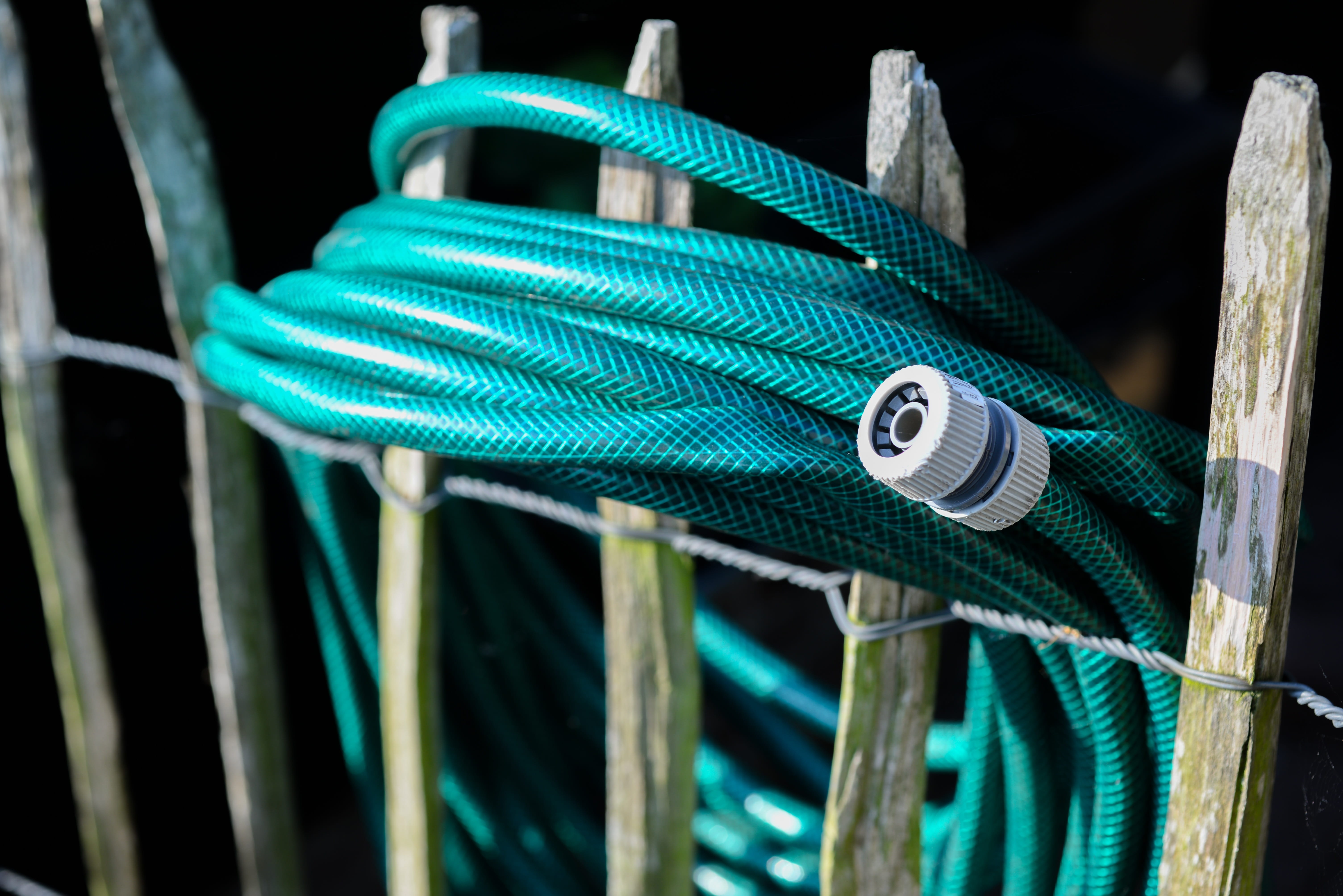 wood - material, grass, close-up, metal, no people, lawn, water, backyard, steel, multi colored, pattern, summer, outdoors, rain, tool, cable, selective focus, HD Wallpaper