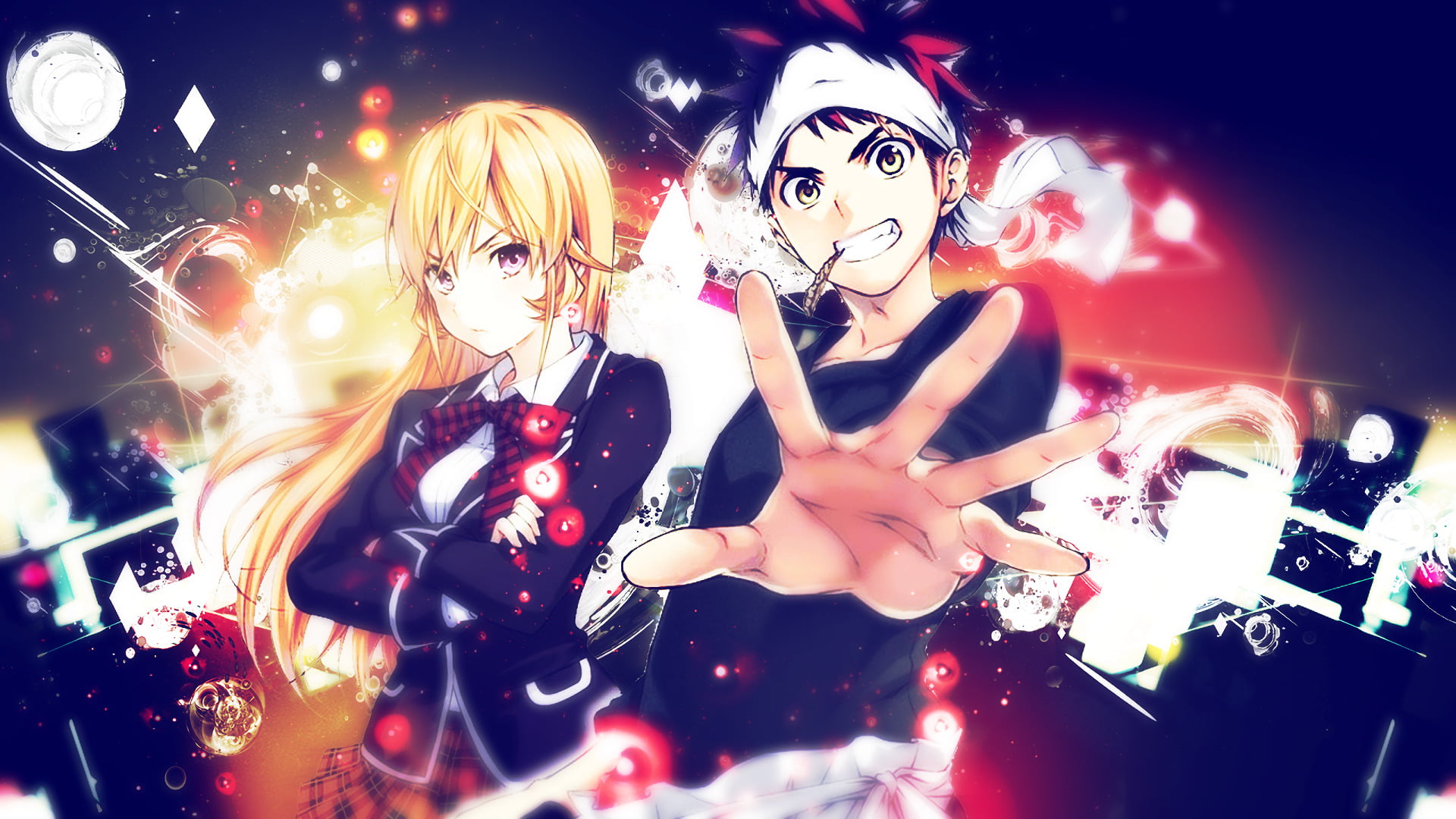 illuminated, young women, Food Wars: Shokugeki no Soma, night, Shokugeki No Soma, indoors, portrait, beauty, clubbing, women, blond hair, nightlife, young adult, HD Wallpaper