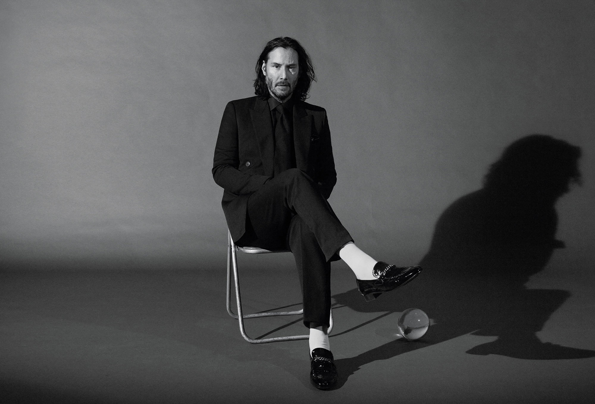 Canadian, Actors, 1080P, Actor, Keanu Reeves, Black and White, HD Wallpaper