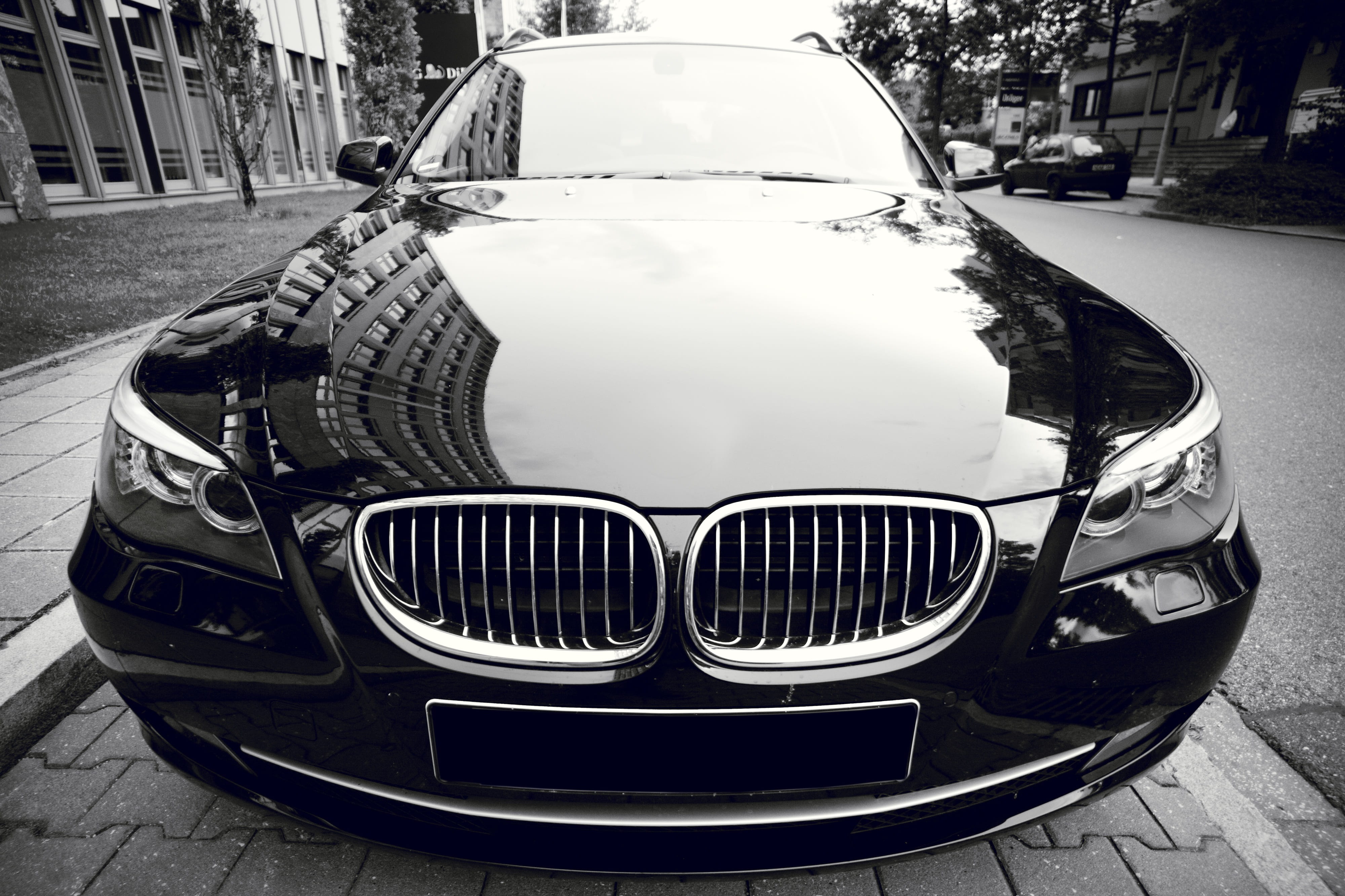 stylish, 4K, luxury, BMW, shiny, auto, motor vehicle, street, sedan, classic, drive, vintage car, transportation system, architecture, wheel, mode of transportation, HD Wallpaper