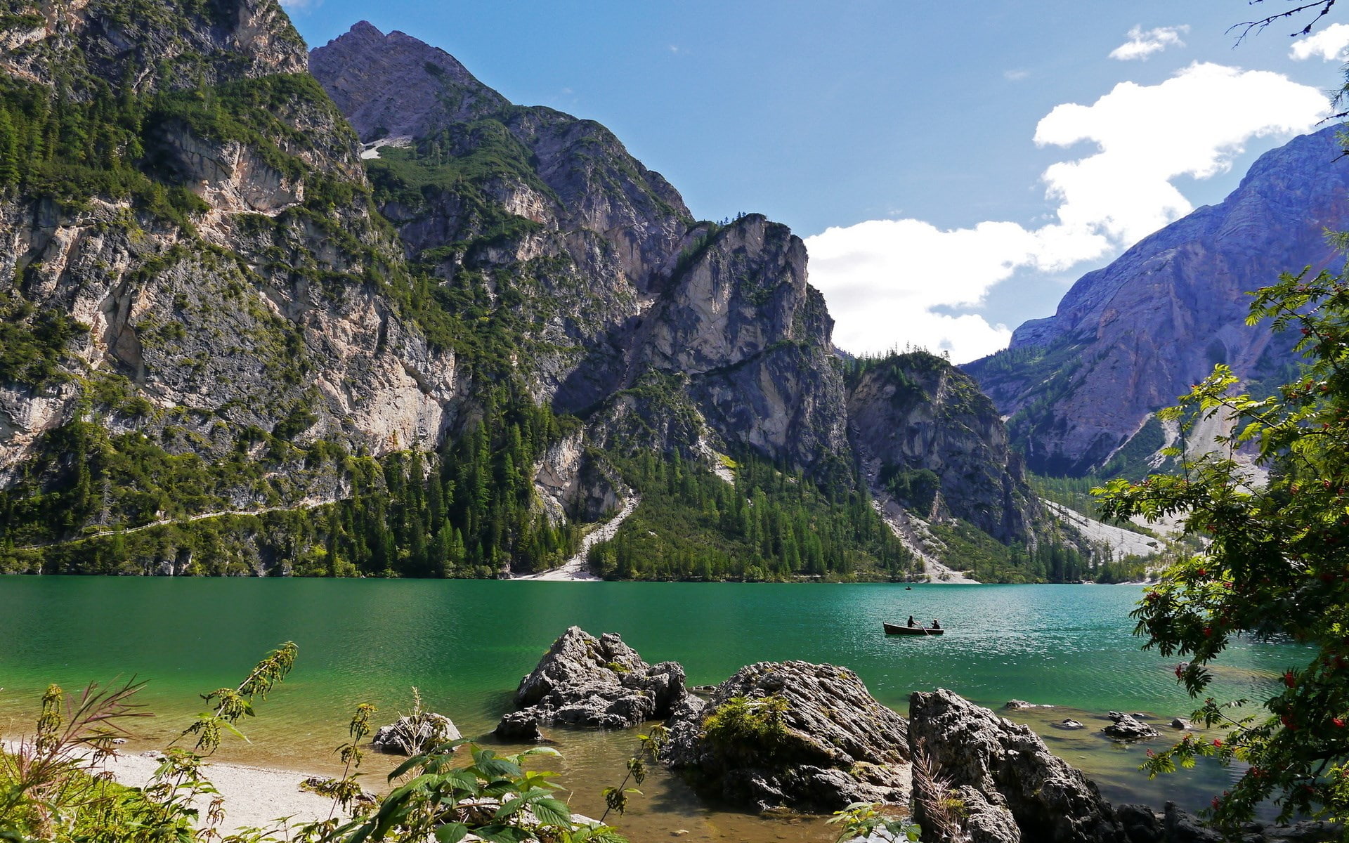 outdoors, computer desktop  full screen nature pics 1920x1200, water, tree, plant, mountain peak, mountain, 1080P, idyllic, bay, sky, non-urban scene, HD Wallpaper