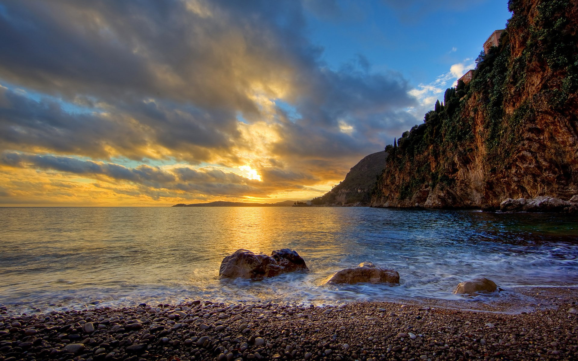 horizon over water, beauty in nature, non-urban scene, idyllic, nature, rock - object, 1080P, scenics - nature, full screen nature  desktop hdmi 1920x1200, HD Wallpaper