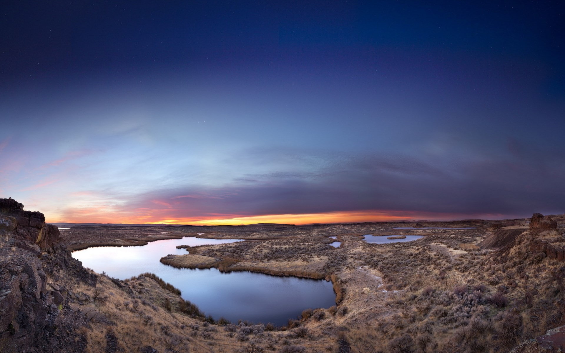 landscape, tranquil scene, full screen nature  desktop hdmi 1920x1200, cloud - sky, no people, rock, beauty in nature, solid, rock - object, sunset, nature, HD Wallpaper