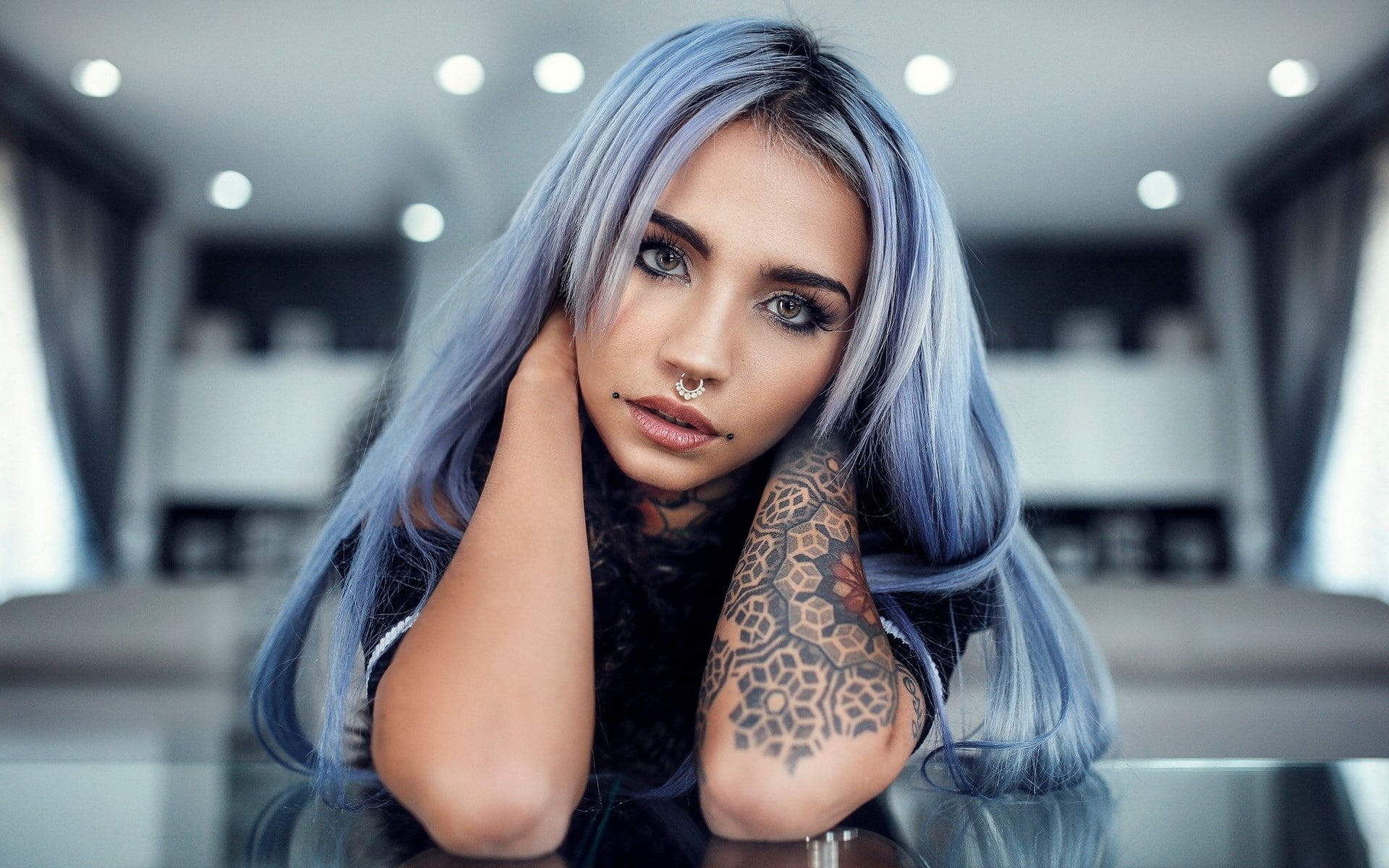 women, hairstyle, long hair, adult, 1080P, girl pic 1920x1200, focus on foreground, young women, beautiful woman, depression - sadness, beauty, contemplation, HD Wallpaper