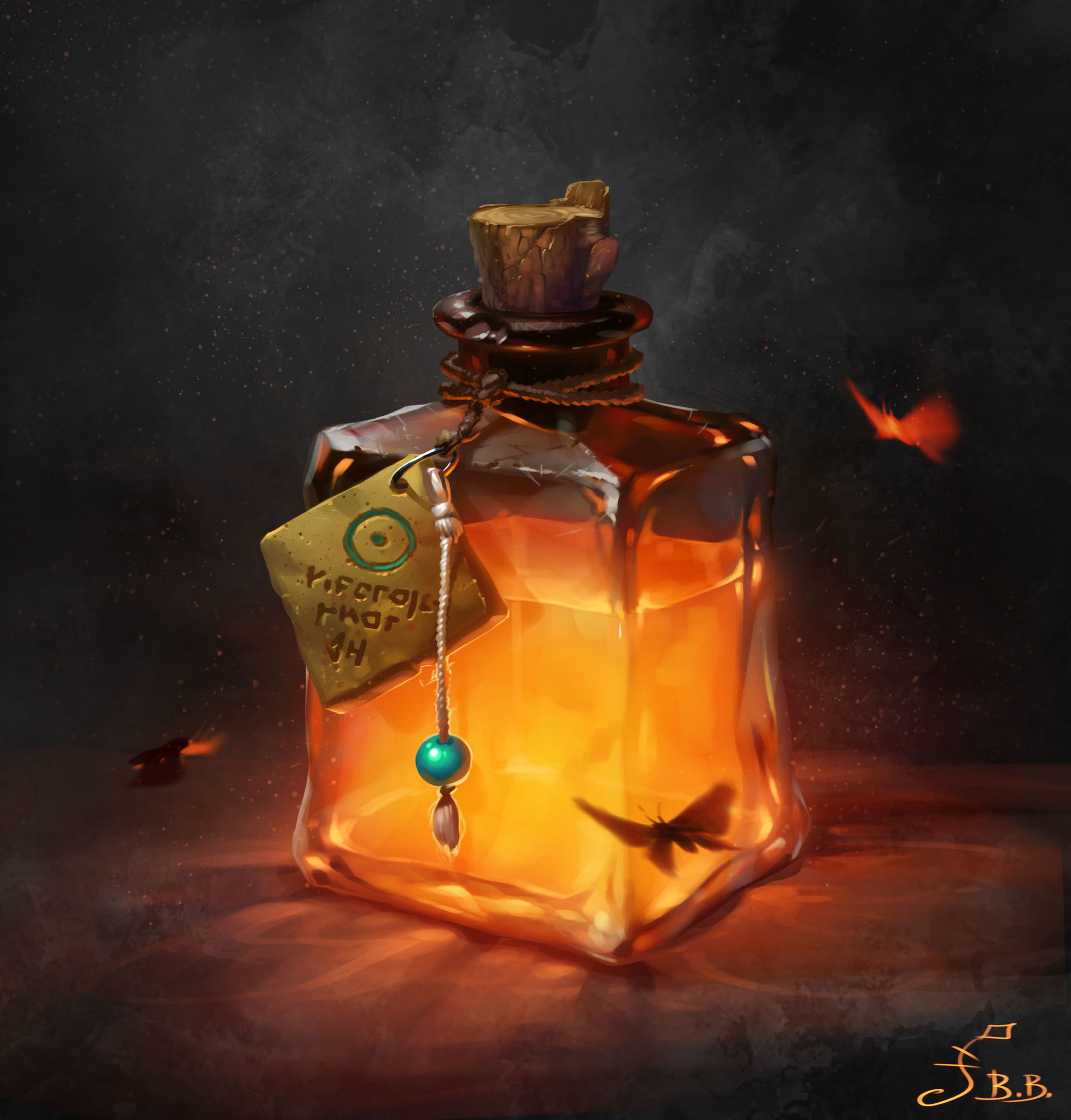 Liquid, 1080P, potions, fire, Vera Velichko, Phone HD Wallpaper