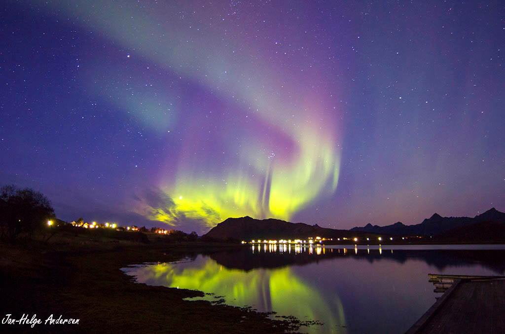 mountain, travel, outdoors, landscape, star - Space, outdoor, night, lake, dark, galaxy, constellation, cloud, vulcano, aurora Polaris, vesterålen, nature, HD Wallpaper