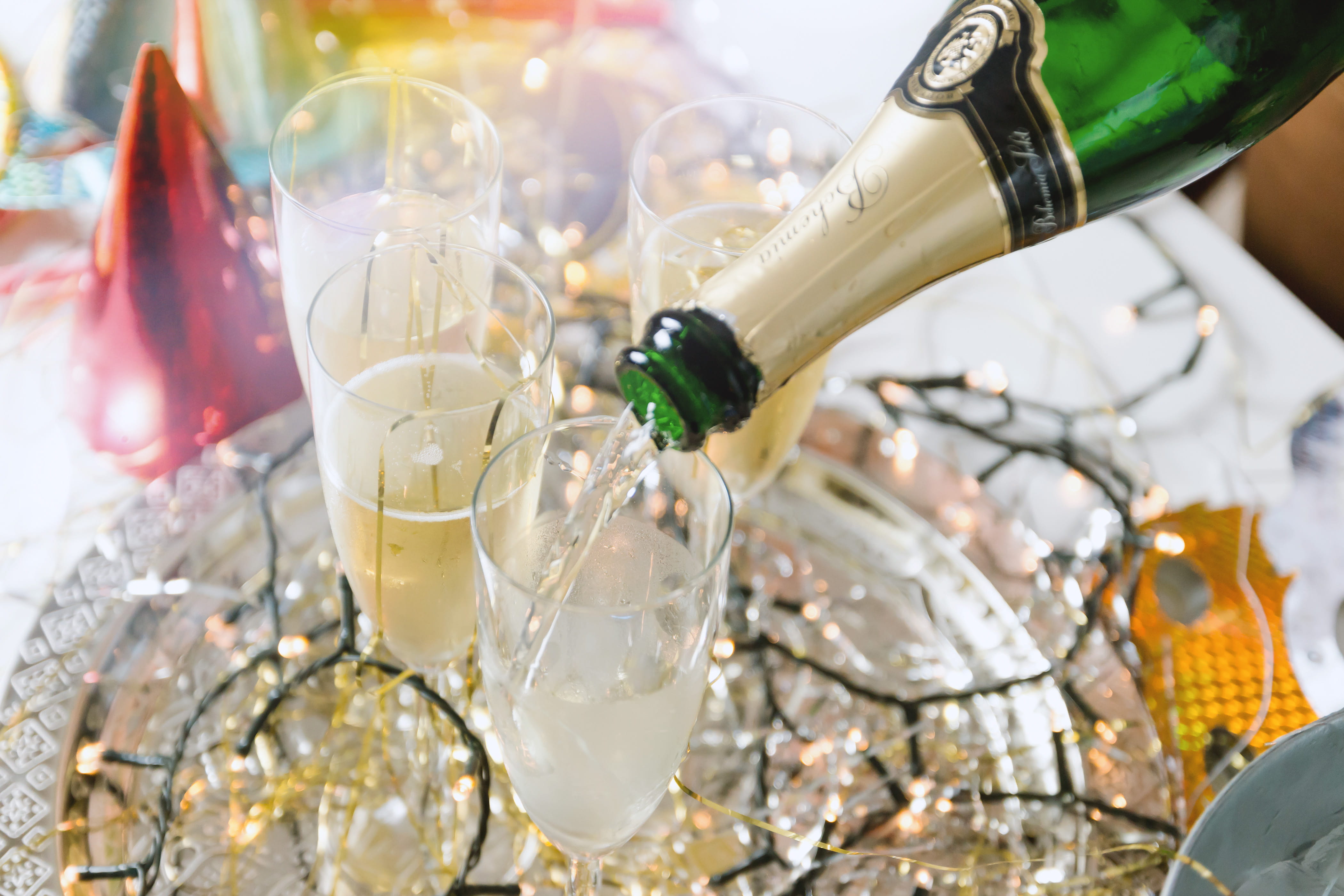 indoors, happy, 4K, glass - material, celebration, alcohol, refreshment, cork - stopper, drink, drinking glass, close-up, pouring, wine bottle, bottle, HD Wallpaper