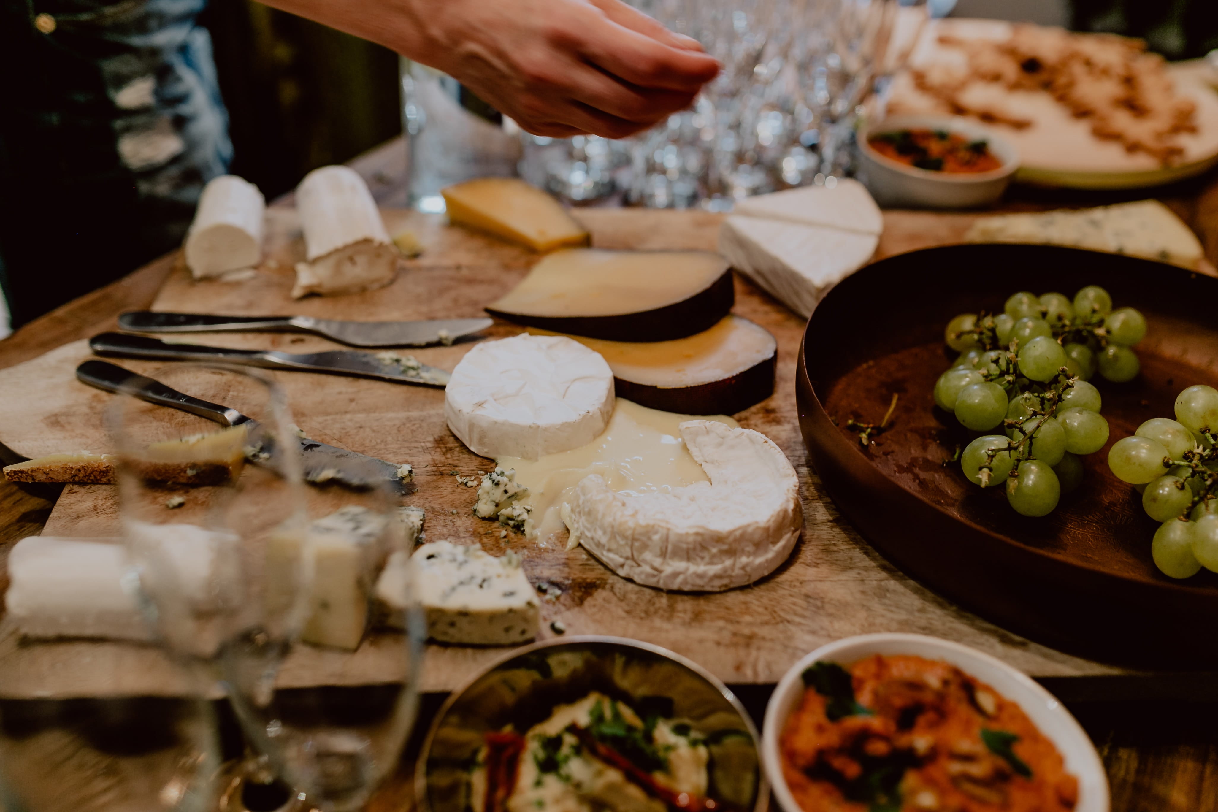 fruit, white, one person, bowl, camembert, 4K, freshness, grapes, plate, japanese food, human hand, indoors, real people, household equipment, hand, wine, HD Wallpaper