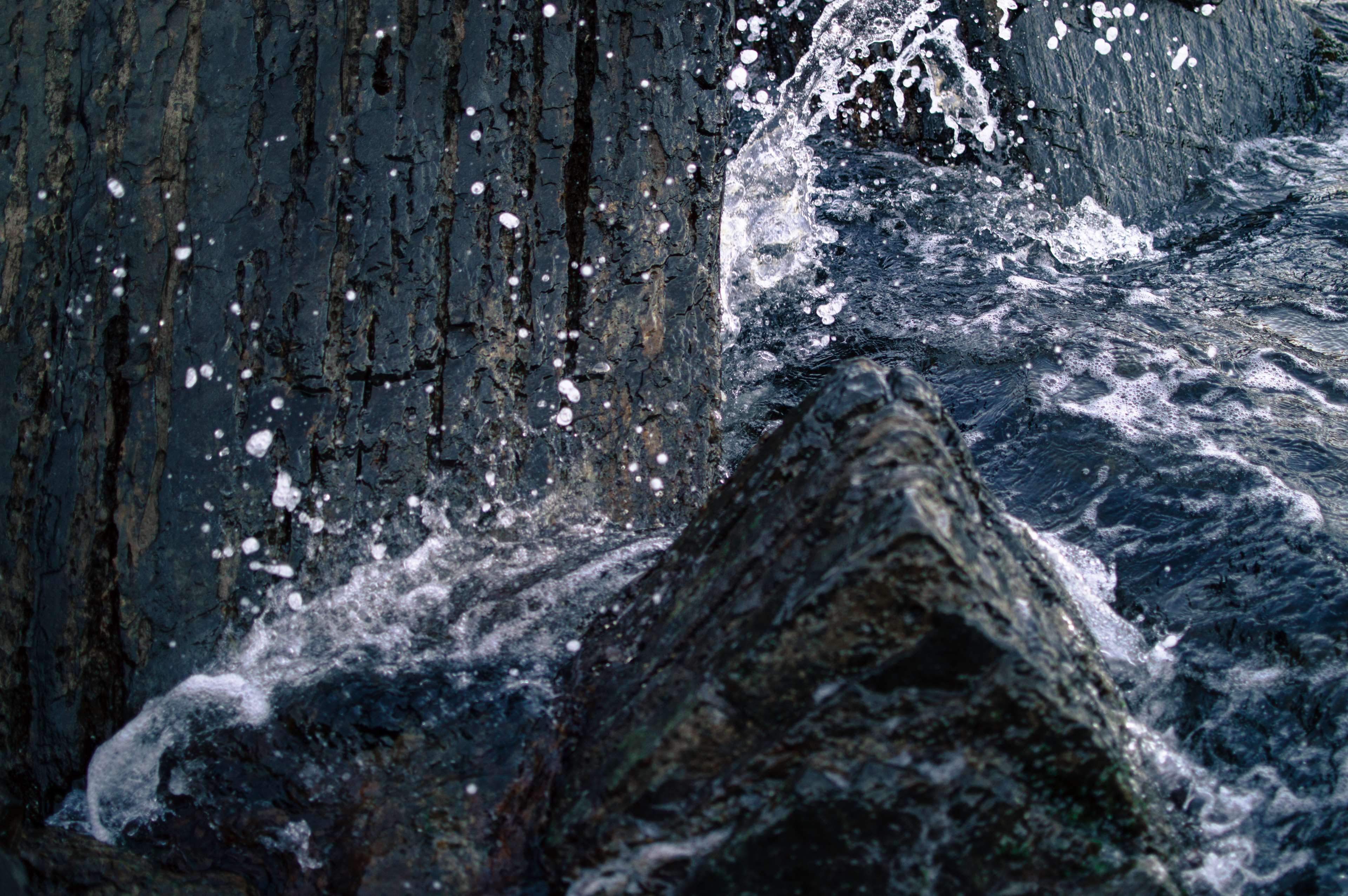sport, land, power in nature, close-up, rock, spalsh, foam, blurred motion, texture, day, rough, breaking, solid, motion, ripple, beauty in nature, 4K, HD Wallpaper