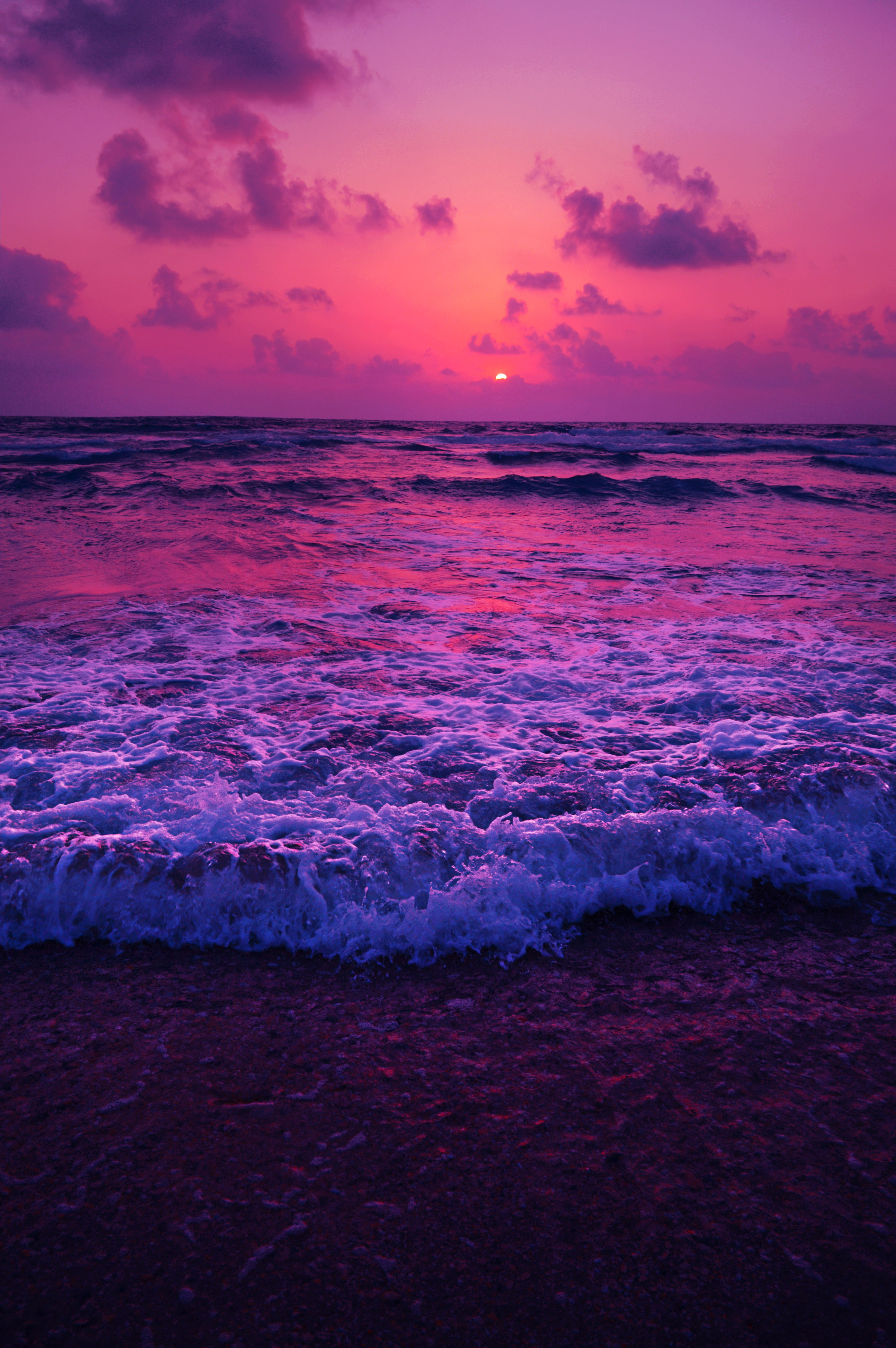 scenics - nature, seascape, surf, sea, land, motion, beach, sunset, sun, horizon over water, sport, tranquility, foam, nature, photo, sky, 5K, beauty in nature, Phone HD Wallpaper