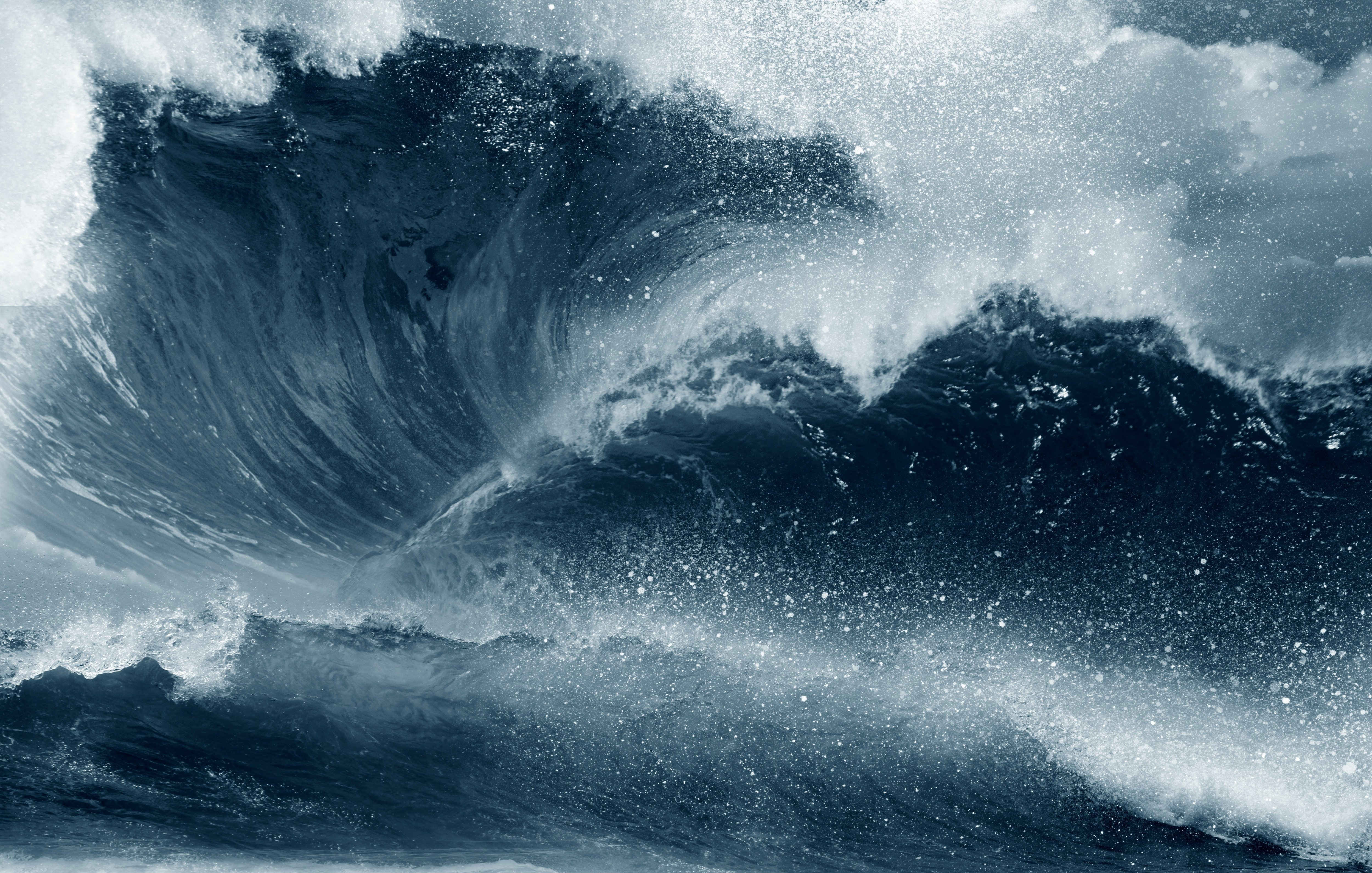 waves, ocean, foam, 4K, sea, wave, HD Wallpaper