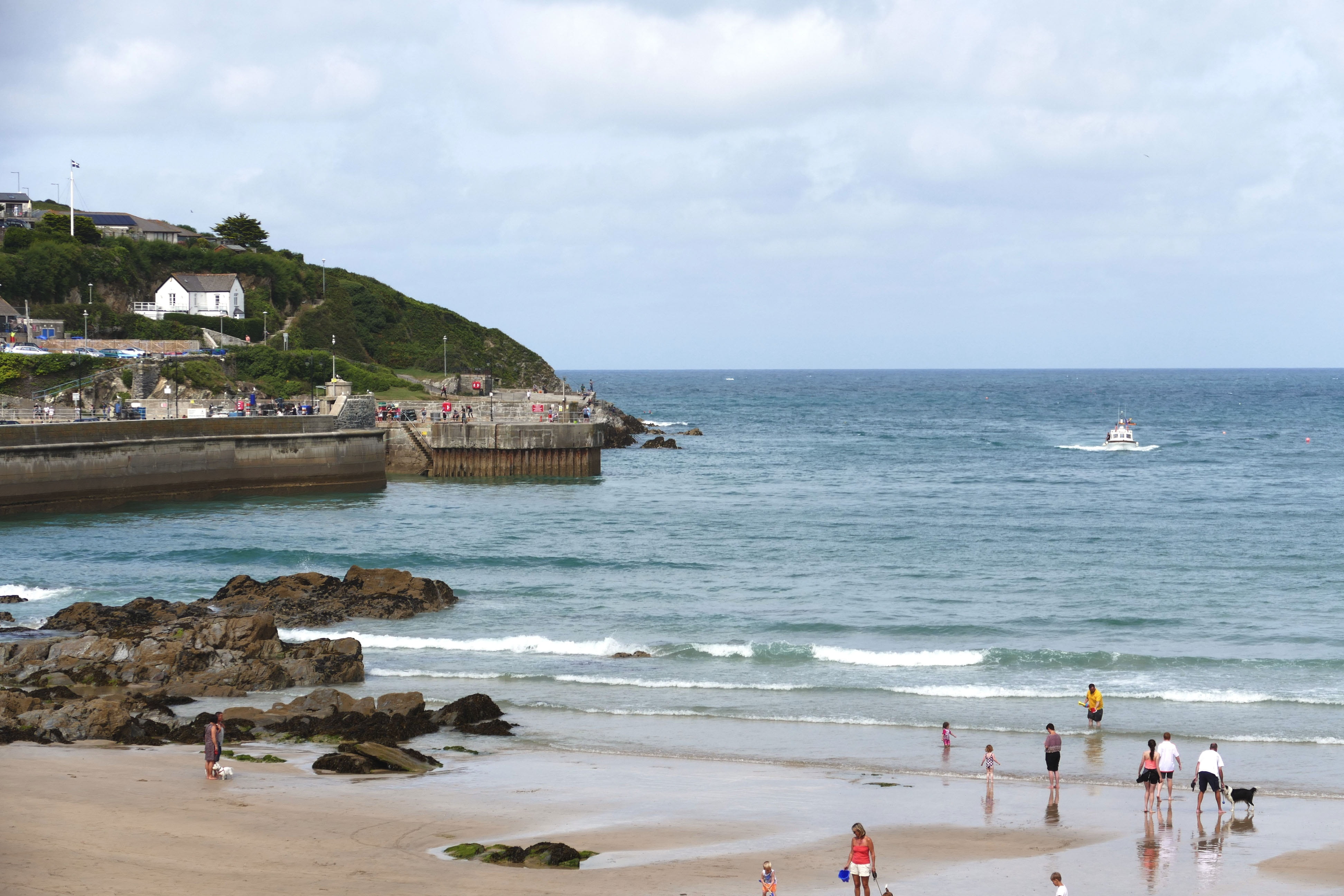 sunny, scenics - nature, horizon over water, harbour, newquay, destination, cornwall, west, south, holiday, nature, cloud - sky, kingdom, english, vacations, HD Wallpaper