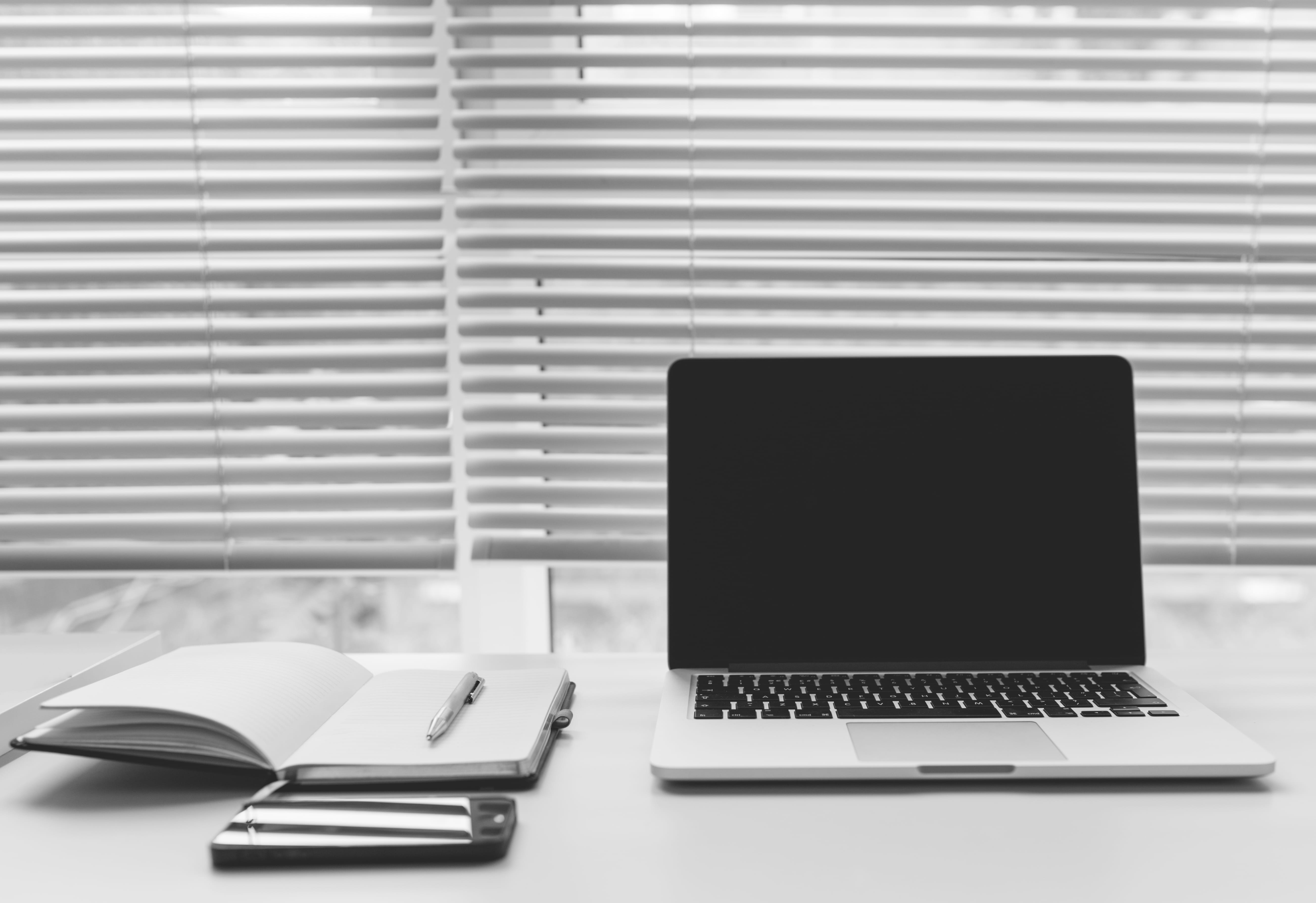 smart phone, desktop, laptop, no people, business, macbook, desk, apple, 5K, connection, communication, wireless technology, still life, blank, screen, HD Wallpaper