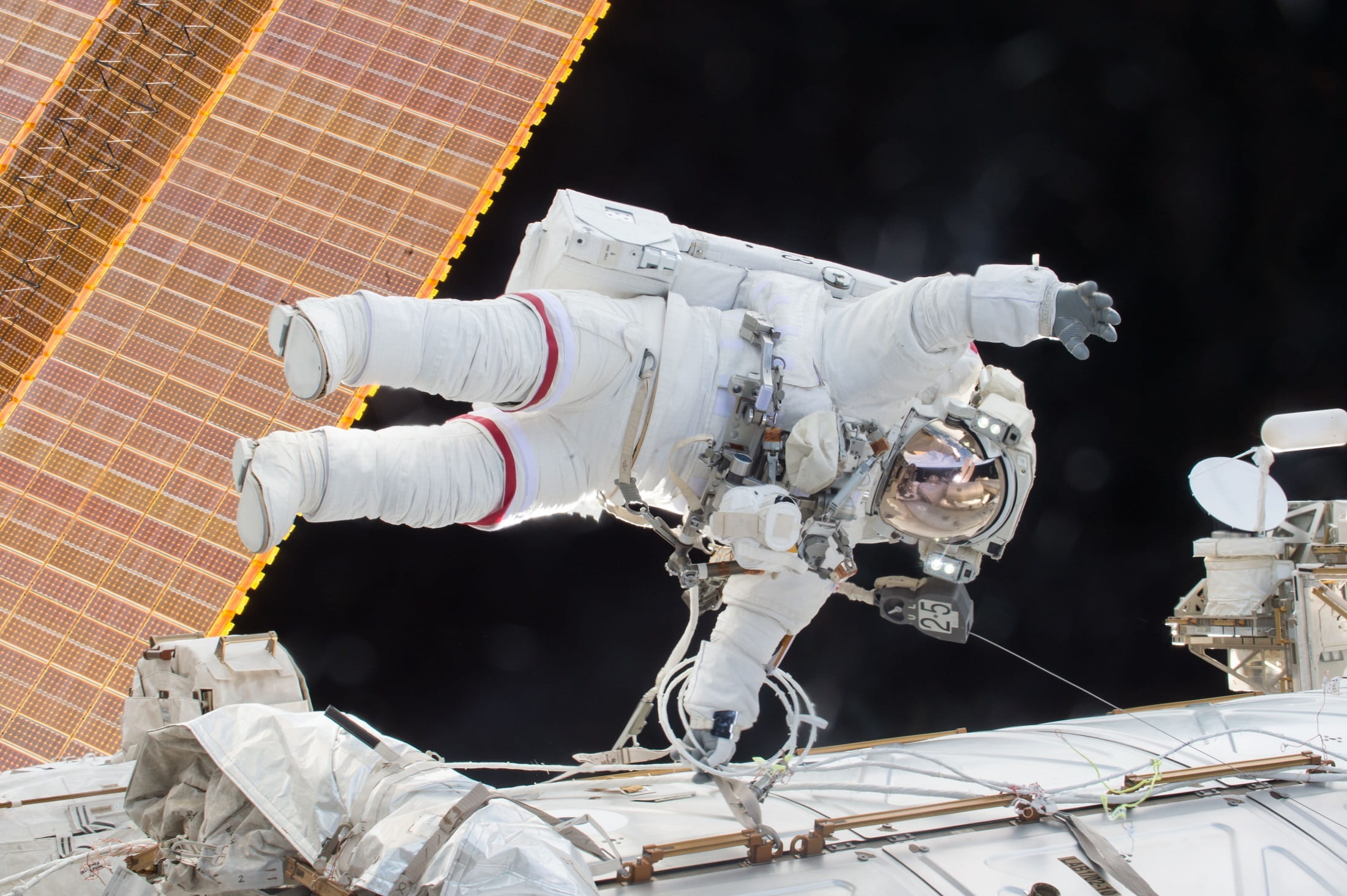 protection, mission, international space station, astronaut, spacewalk, one person, 1080P, space suit, task, project, space, wire, iss, research, spacecraft, HD Wallpaper