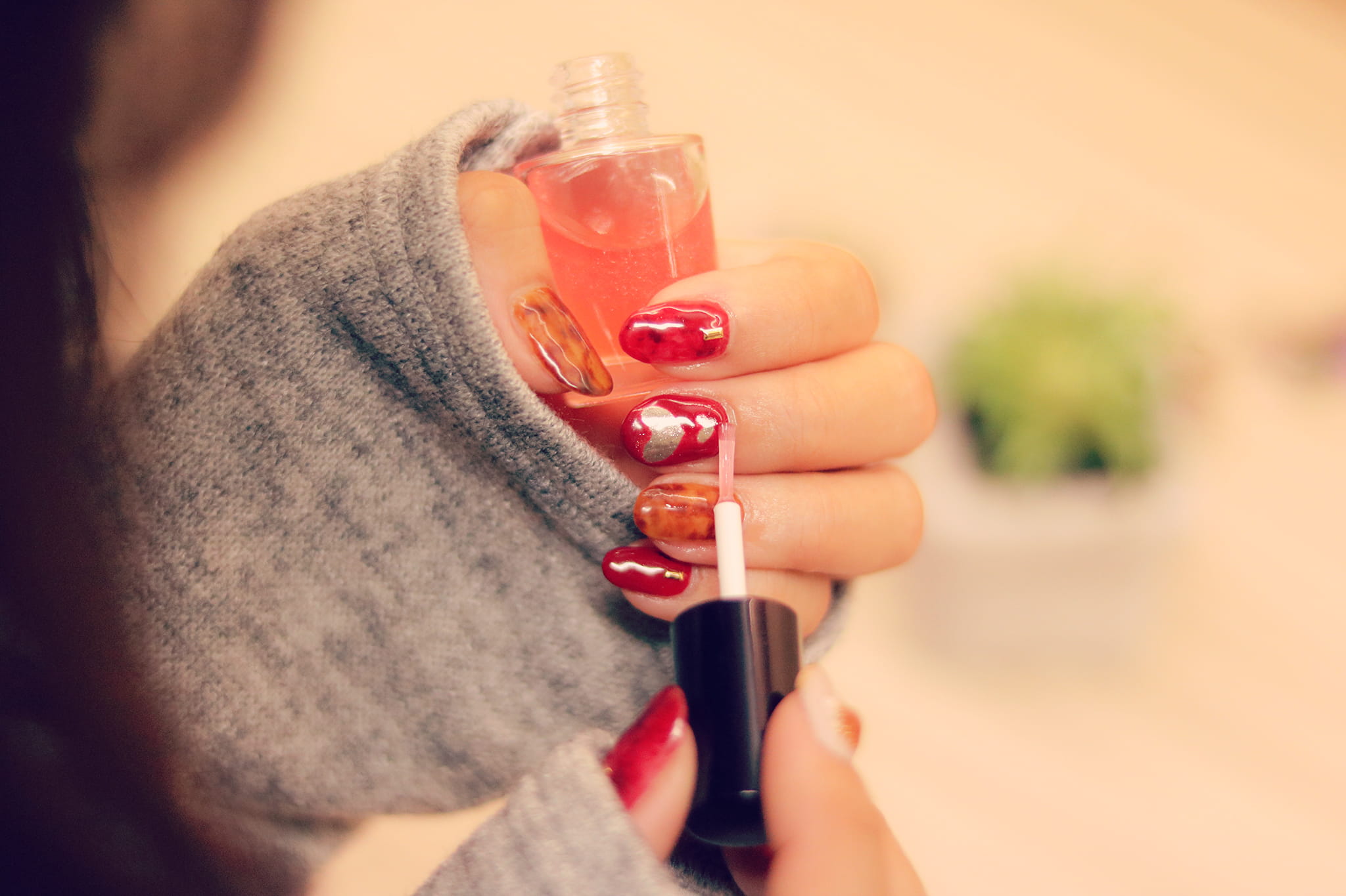 caucasian Ethnicity, one woman only, food and drink, human Hand, adult, red, nail, close-up, hand, alcohol, one person, silver, human body part, fingernail, HD Wallpaper