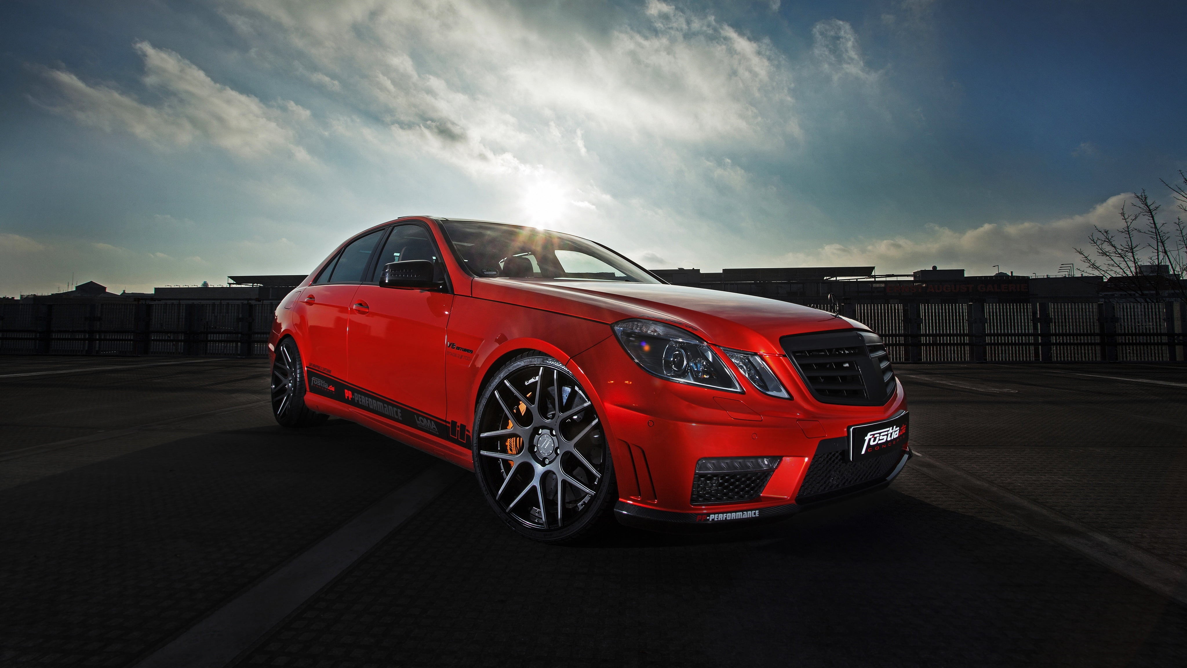 e, sedan, 4K, Mercedes, professional sport, speed, day, Mercedes-Benz, 2015, sky, road, AMG, auto racing, class, mode of transportation, E 63, Benz, motor vehicle, HD Wallpaper
