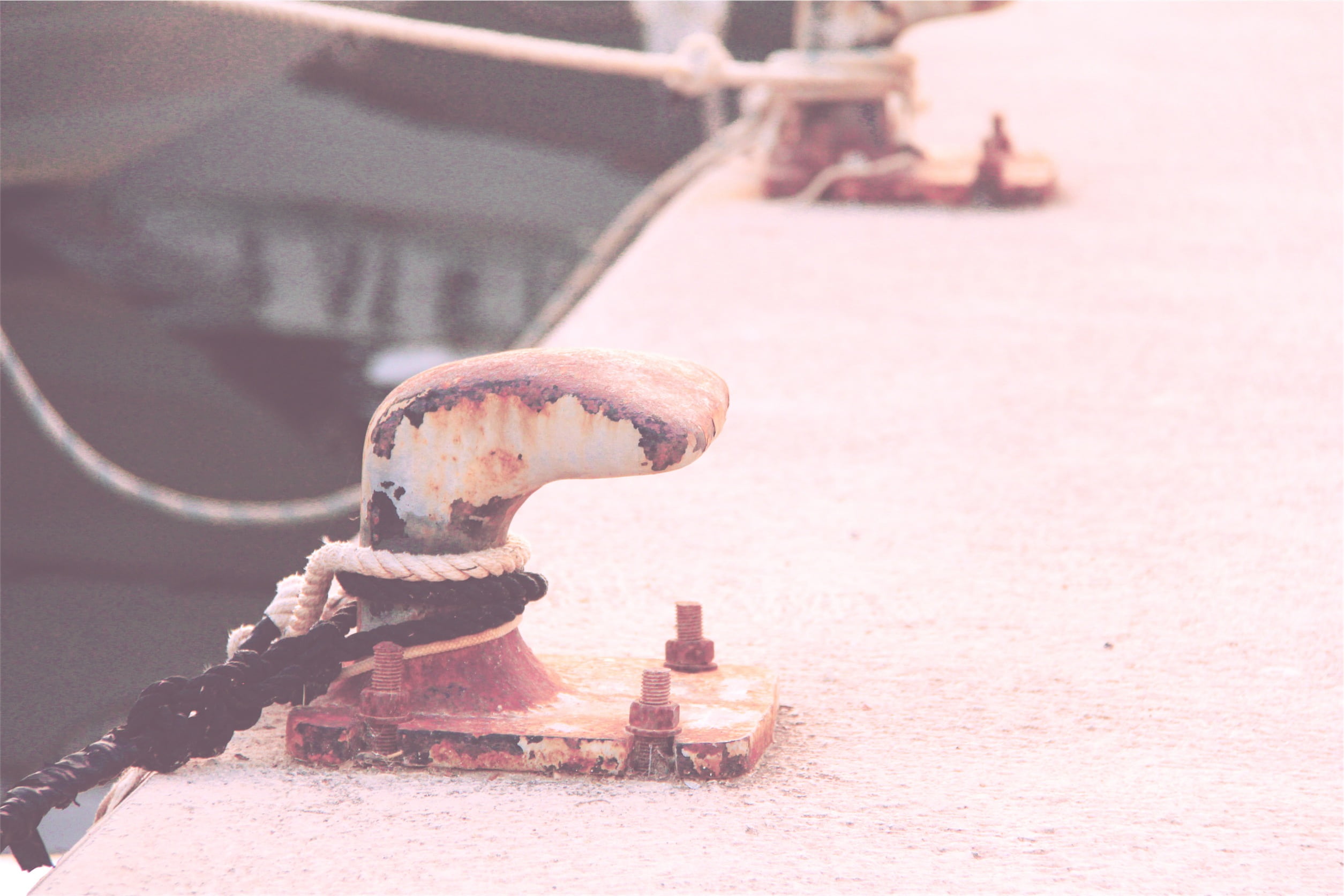 brown, mode of transportation, water, ropes, rust, cleats, bracket, harbour, cleat, nature, sea, hooks, outdoors, metal, transportation, harbor, moored, HD Wallpaper