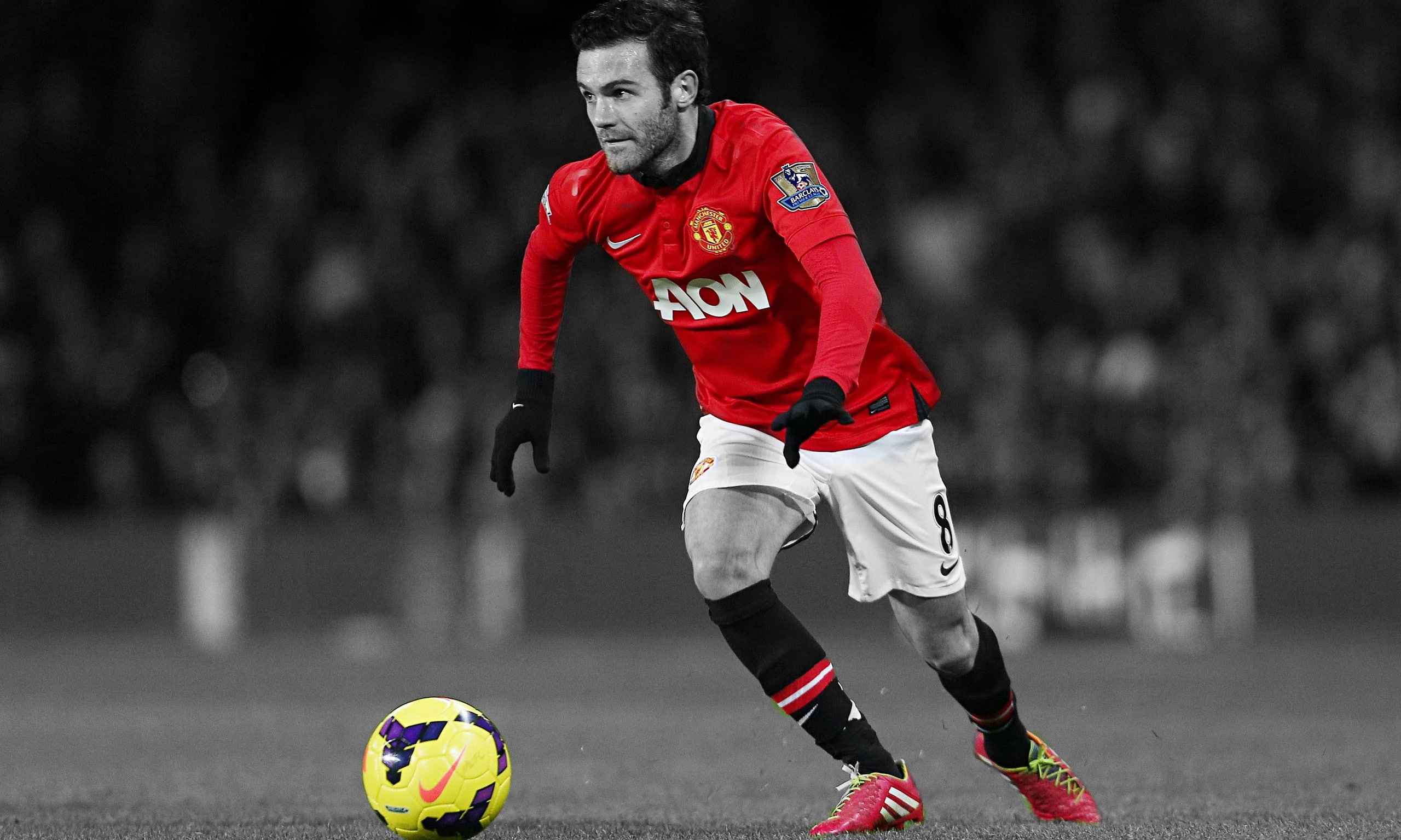 Selective Coloring, 2K, Juan Mata, Manchester United, HD Wallpaper
