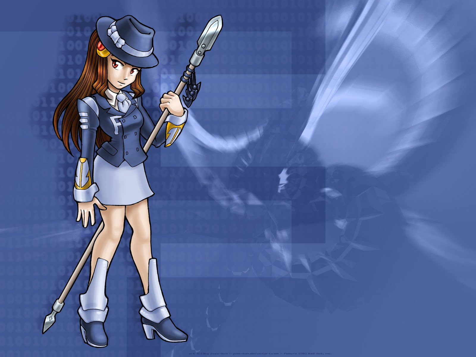 fedoras, linux, juzo kun, 720P, linux tan, os tan, HD Wallpaper