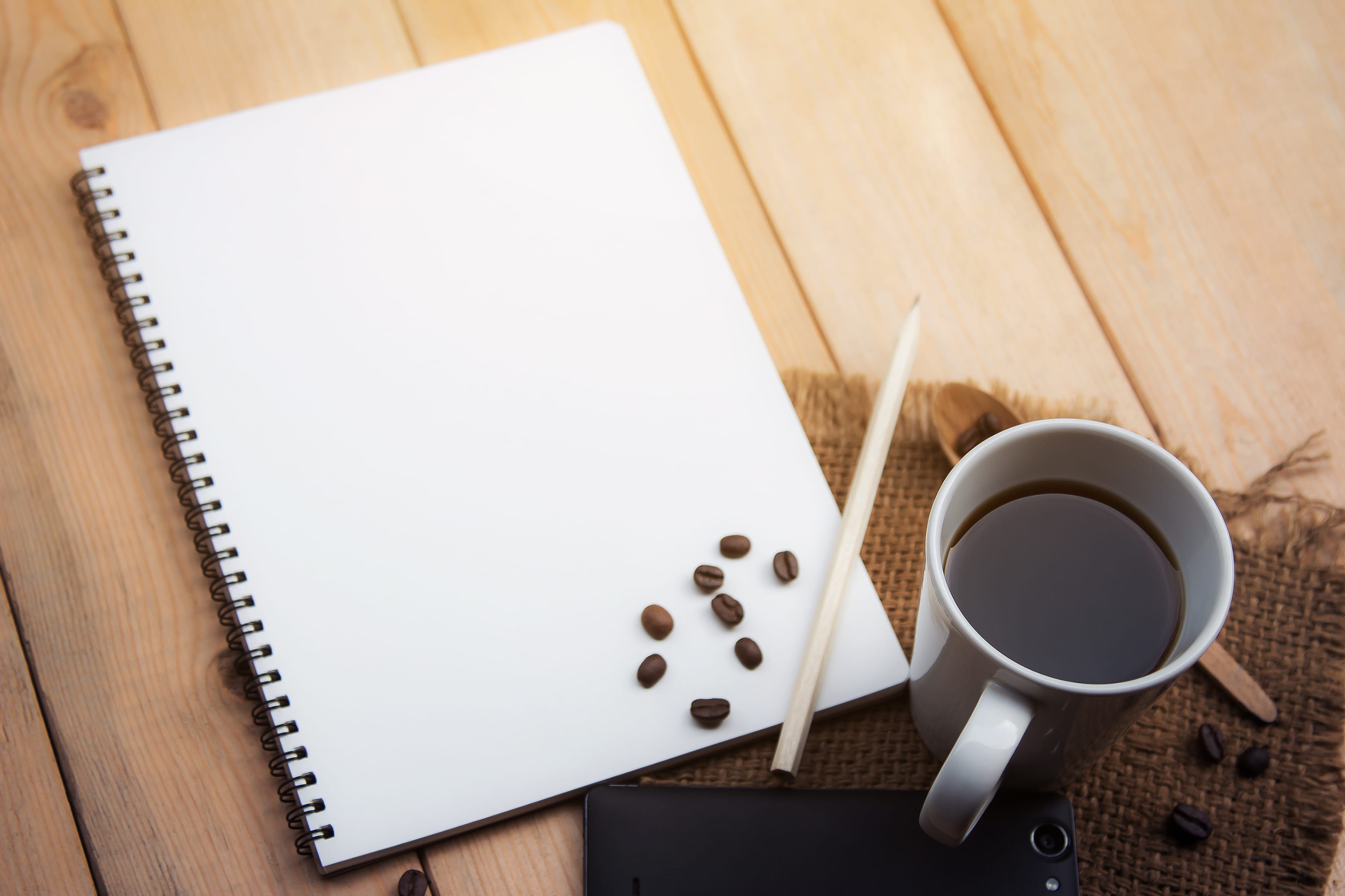 sketch, white, page, table, directly above, cup, blank, pad, coffee - drink, coffee, beside, high angle view, wooden, paper, publication, copy space, desk, HD Wallpaper