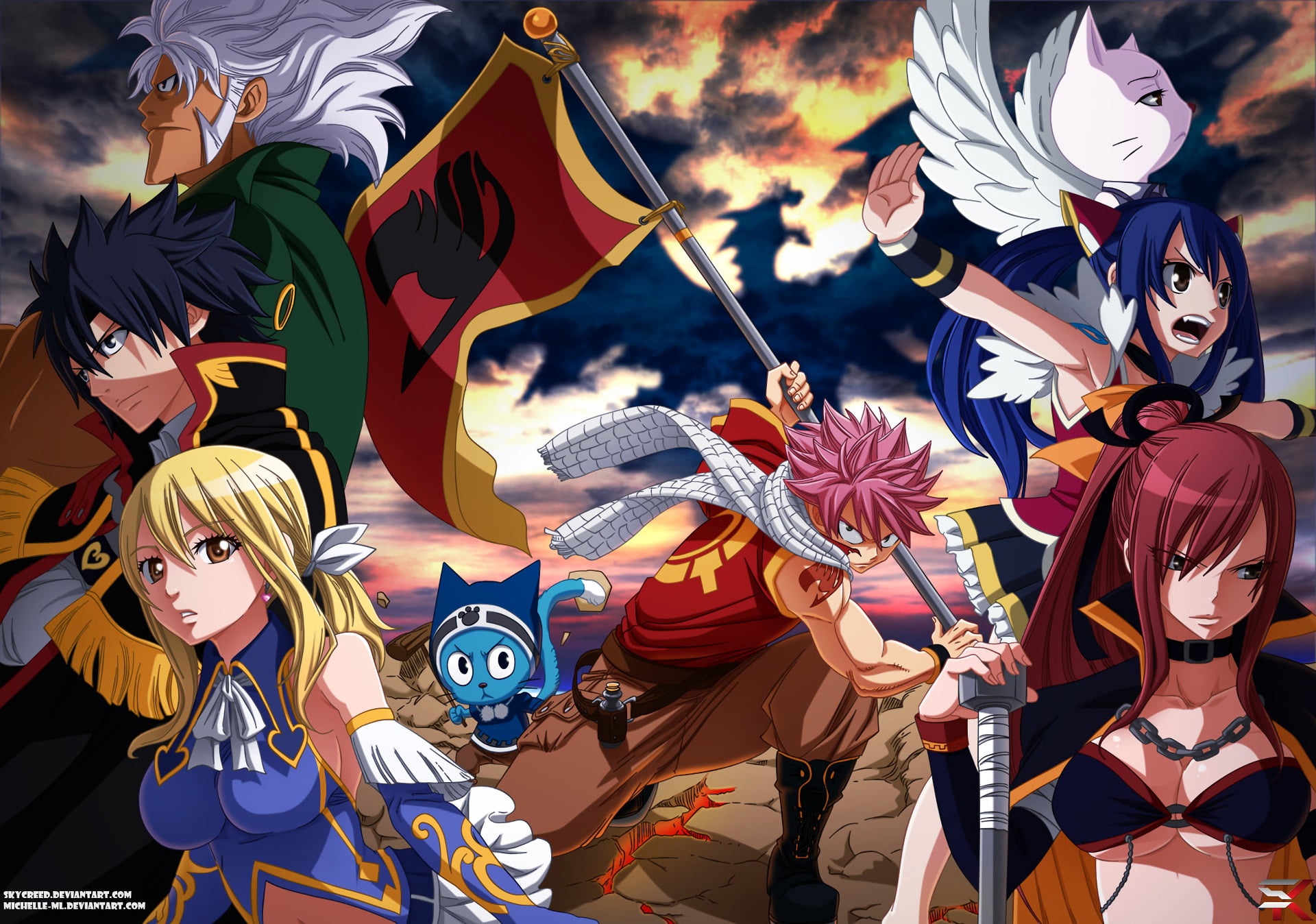 real people, creativity, day, group of people, Lucy Heartfilia, costume, leisure activity, representation, Elfman Strauss, 1080P, Charles (Fairy Tail), HD Wallpaper