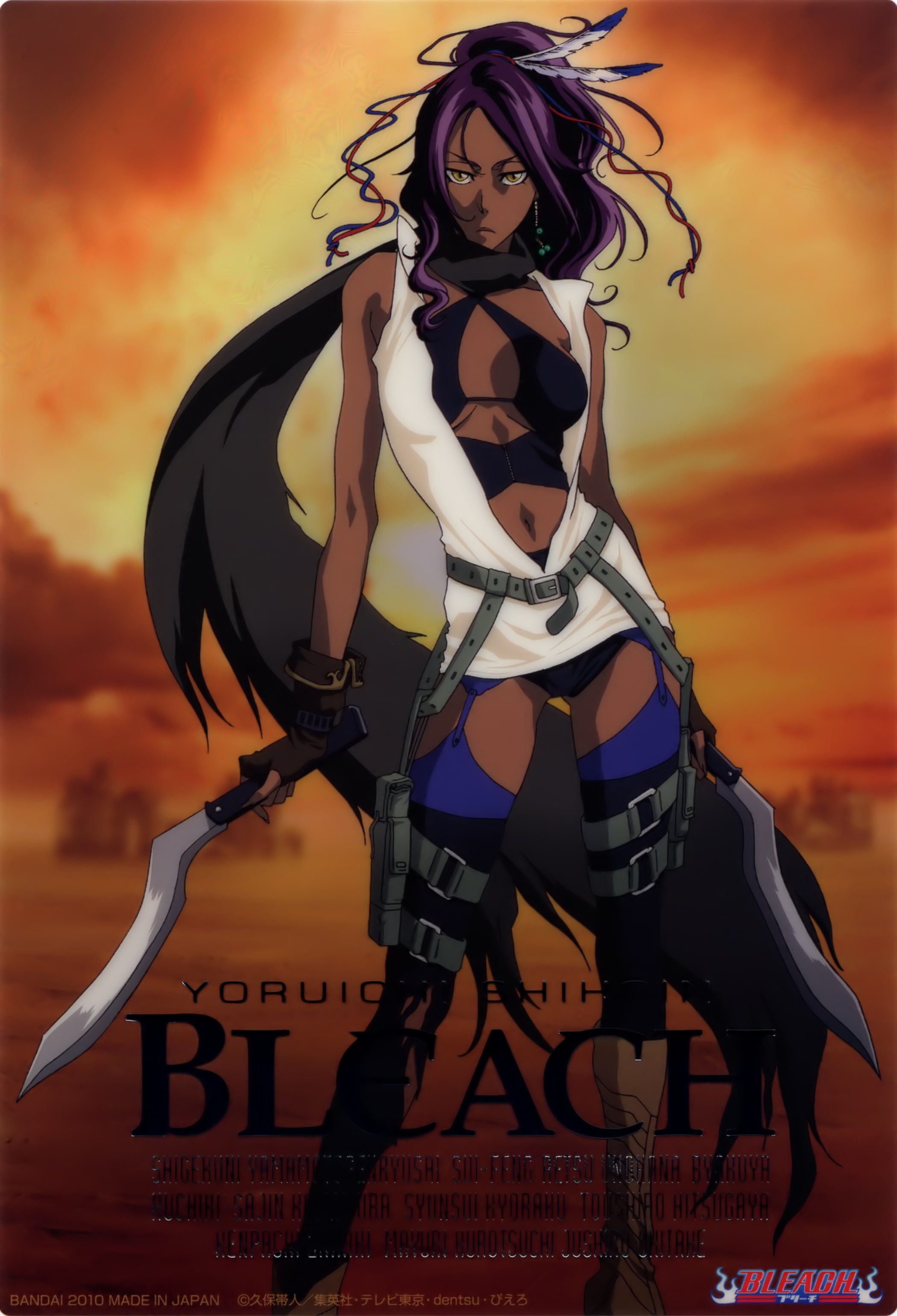 art, bleach, shihouin, hd, 2K, anime, yoruichi, Shihouin Yoruichi, x, Phone HD Wallpaper