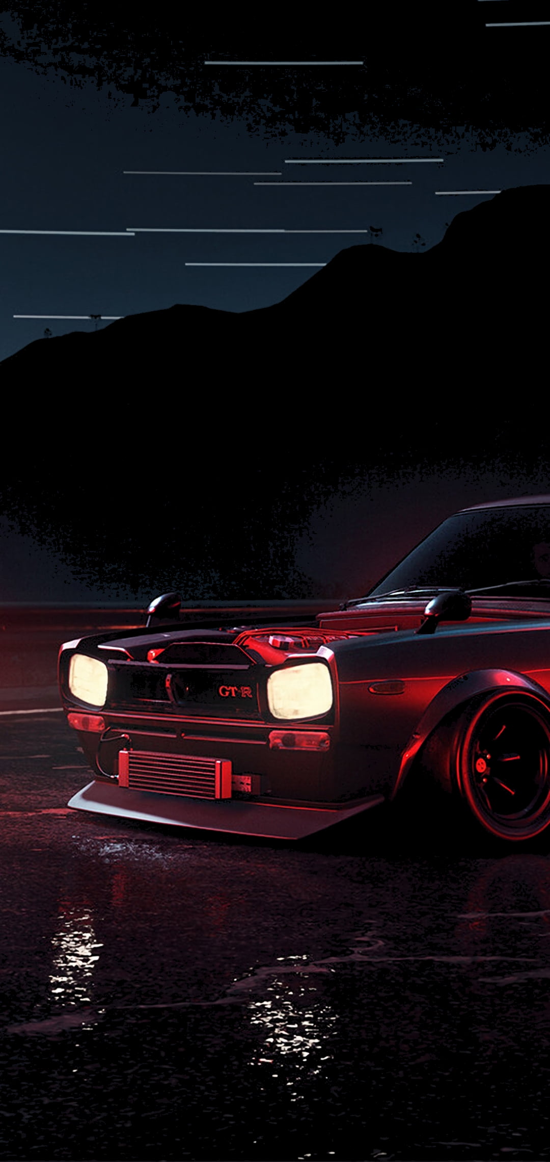 car, Naruto (anime), black, sky, Batman, skyline gtr, 1080P, vertical, Nissan GTR, anime, Phone HD Wallpaper