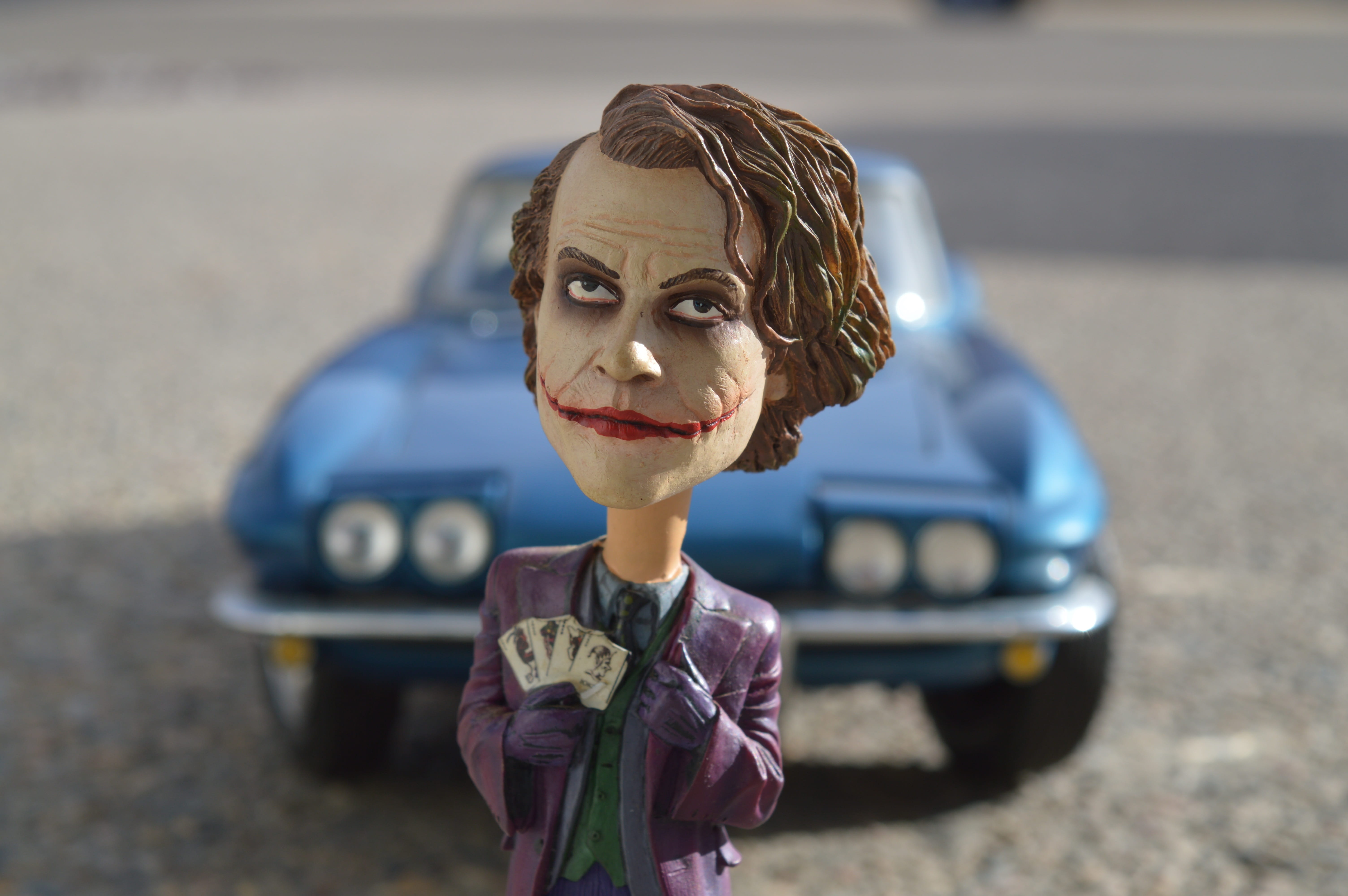 photo, males, looking at camera, land Vehicle, criminal, innocence, close, car, toy, Joker, casual clothing, transportation, action figure, comic, child, HD Wallpaper
